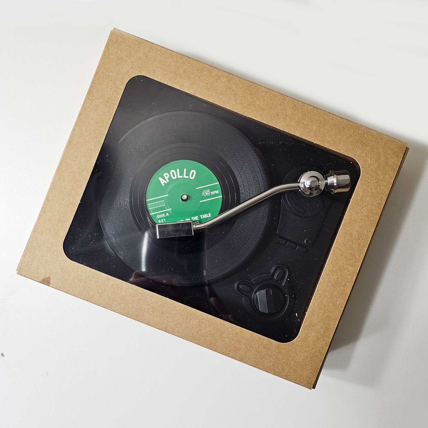 Vinyl Retro Record Coasters with Record Player Coasters Holder Set of 6