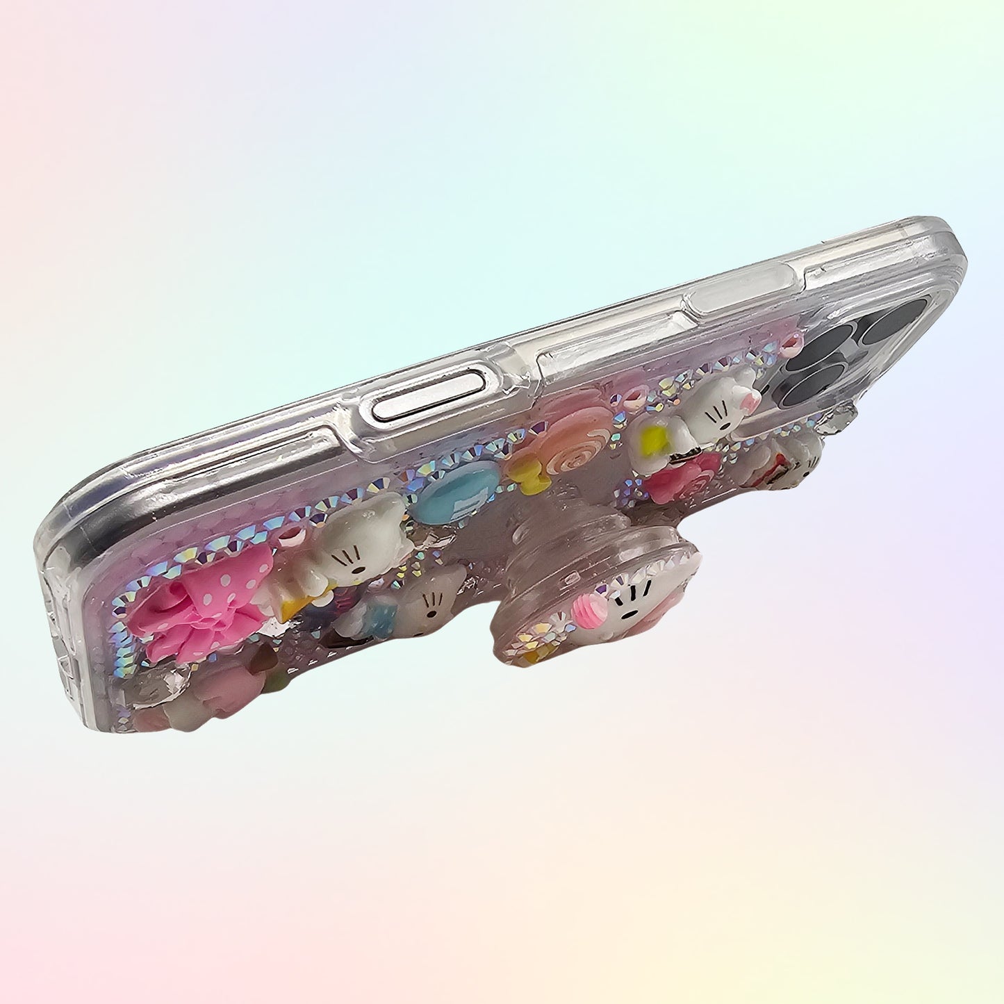 Kitty 3D Bling Rhinestone Handmade Phone Case with Grip