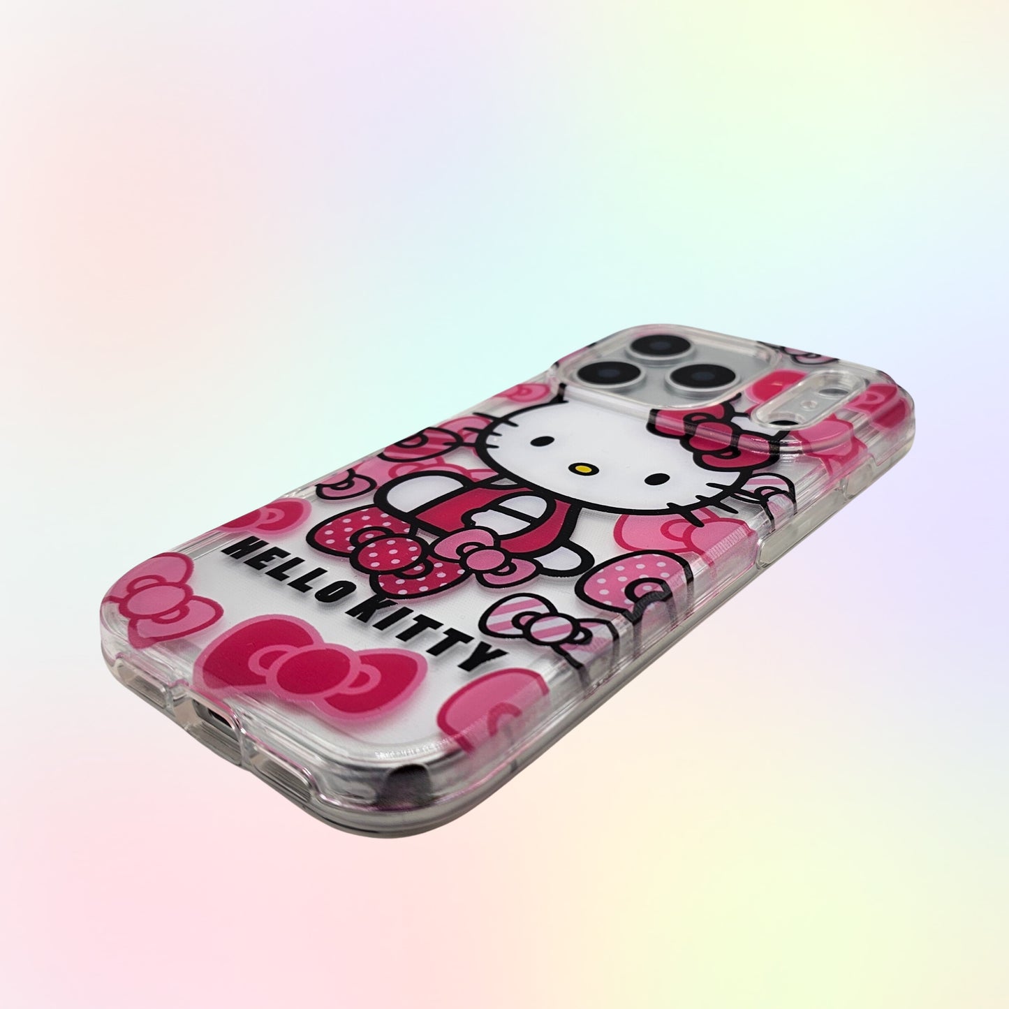 Clear Transparent Durable Protective Cover with Kitty UV Print Phone Case