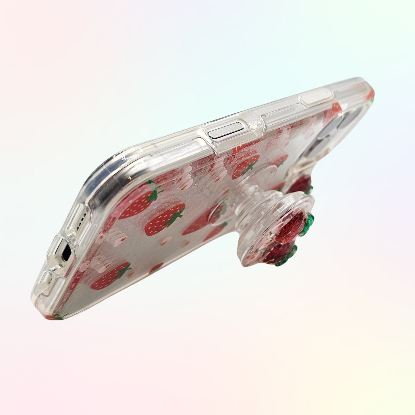 Strawberry 3D Bling Rhinestone Handmade Phone Case with Grip