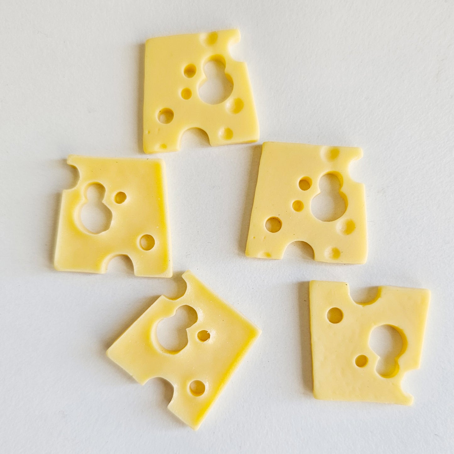 10 Pcs Fake Mini Swiss Cheese Slice NOT EDIBLE Cheese Resin Flat Back Cabochon CAB228