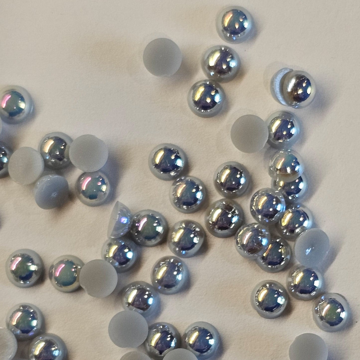 AB Flat Back Faux Half Pearls Grey 4 mm 500pcs/1000pcs/2000pcs