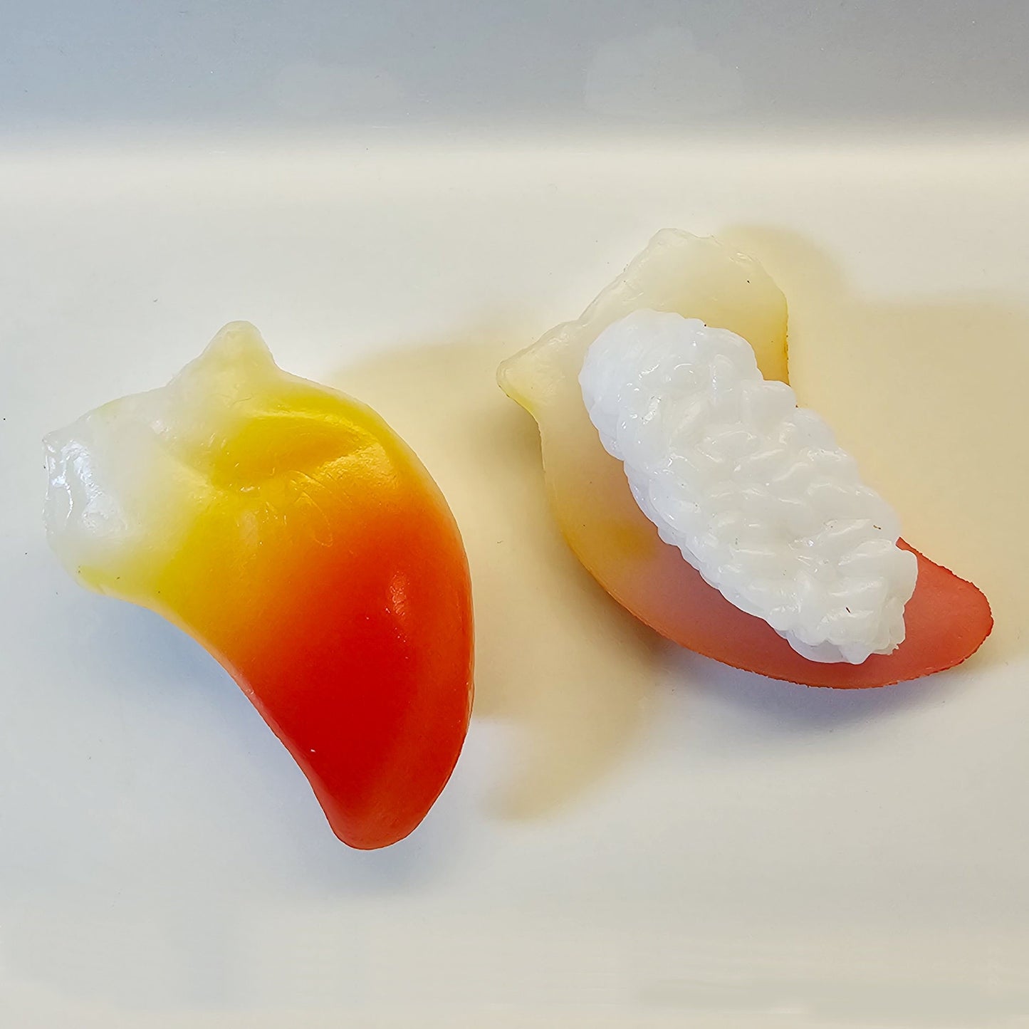 2 Pcs Fake Sushi Artificial Japanese Sushi Polymer Clay Food Surf Clam Hokkigai #CAB079