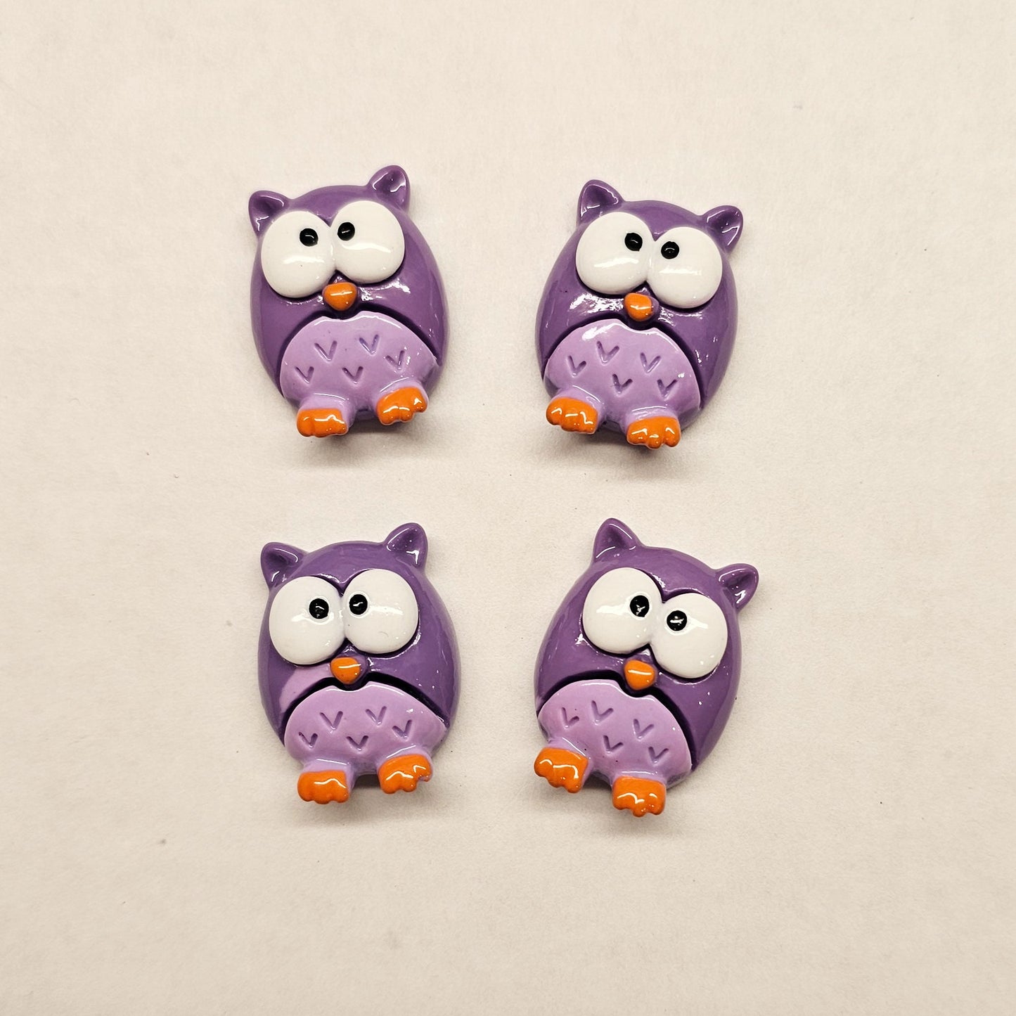 4/10/25 Pcs Purple Cabochons Spooky Owl Halloween Resin Deco Flatback #CAB037