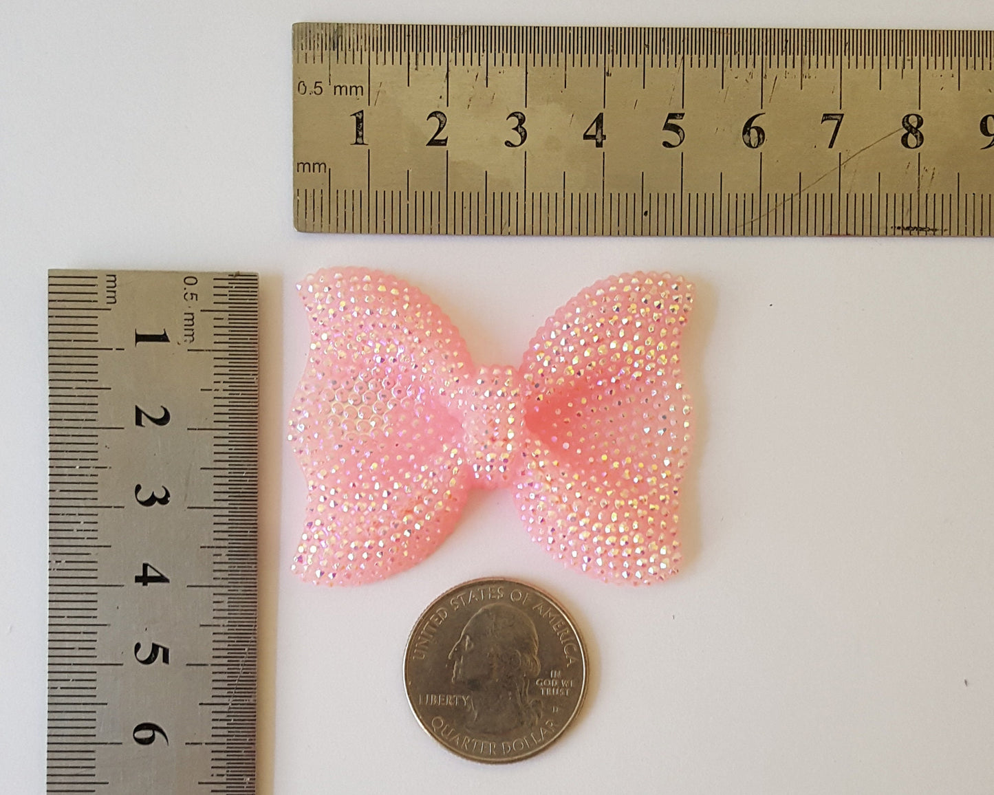Large Rhinestone Bow Bead Kawaii Cabochon Resin Flatback Bow 54mm X 40mm 1/5/10 pcs