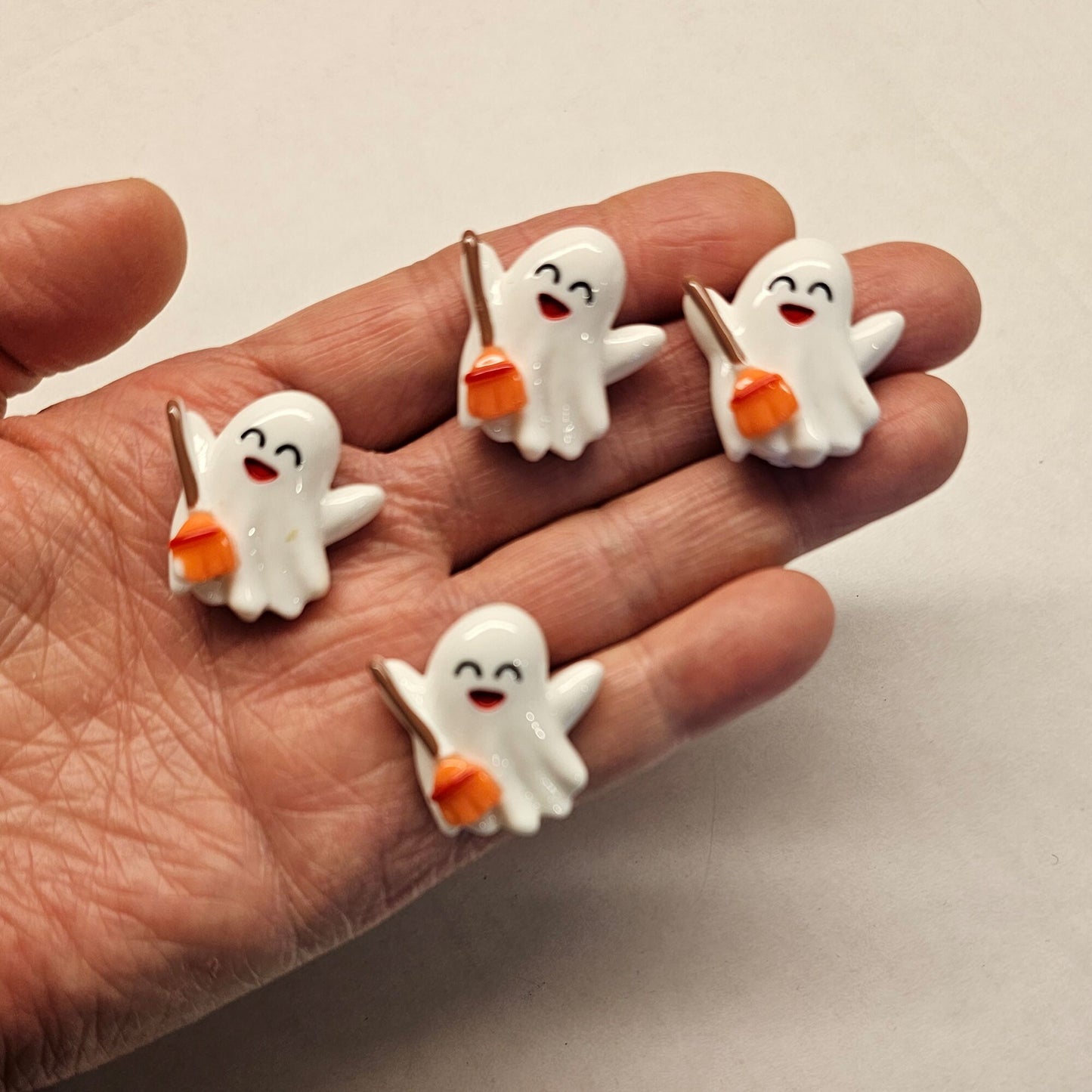 4/10/25 Pcs Halloween Spooky Ghost Cabochons Resin Deco Flatback #CAB038