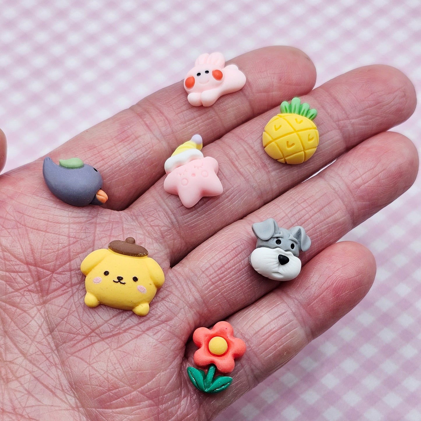20/50 Pcs Cute Miniature Kawaii Decoden Cartoon Character Resin Flatback Cabochons #CAB022