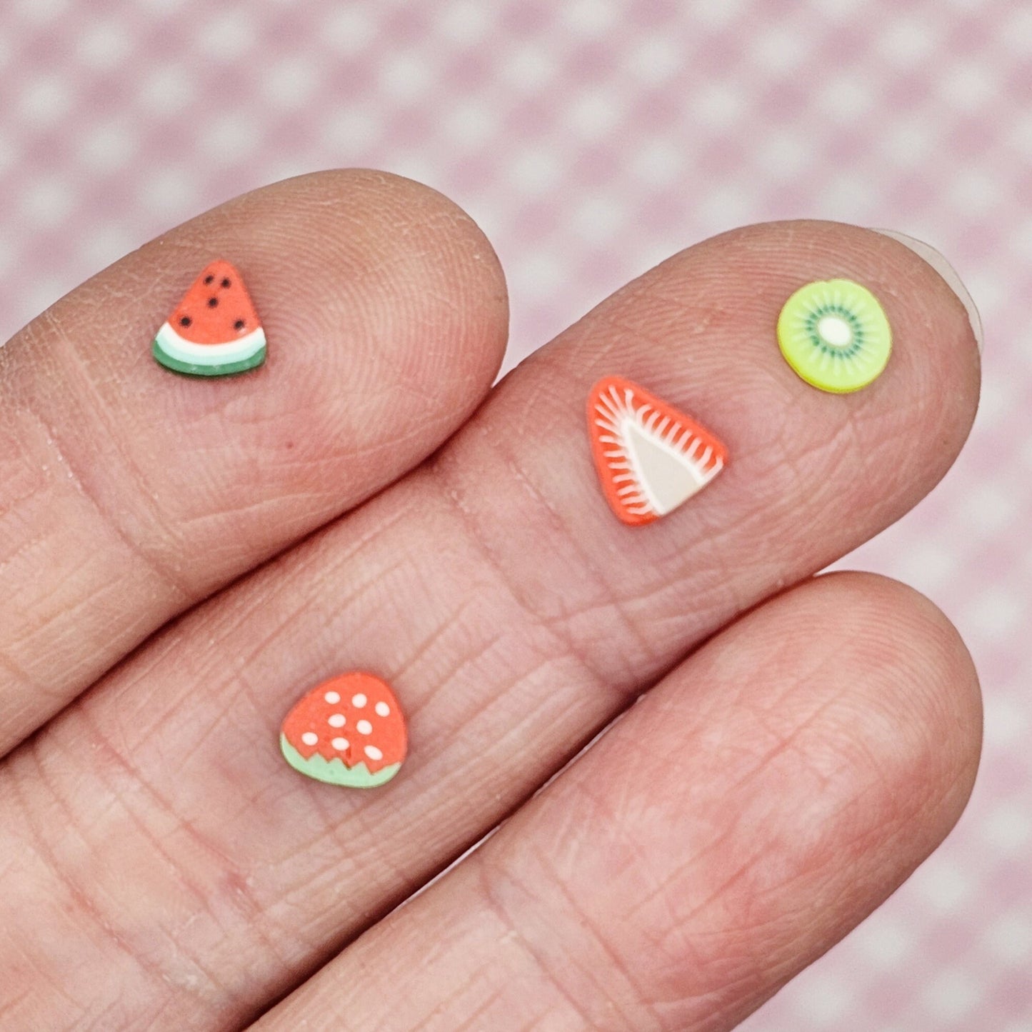 10/30/50 gram Mixed Fruits Polymer Clay Watermelon Kiwi Lemon Strawberry Faux Fake Confetti Sprinkles Clay Slices #SK013