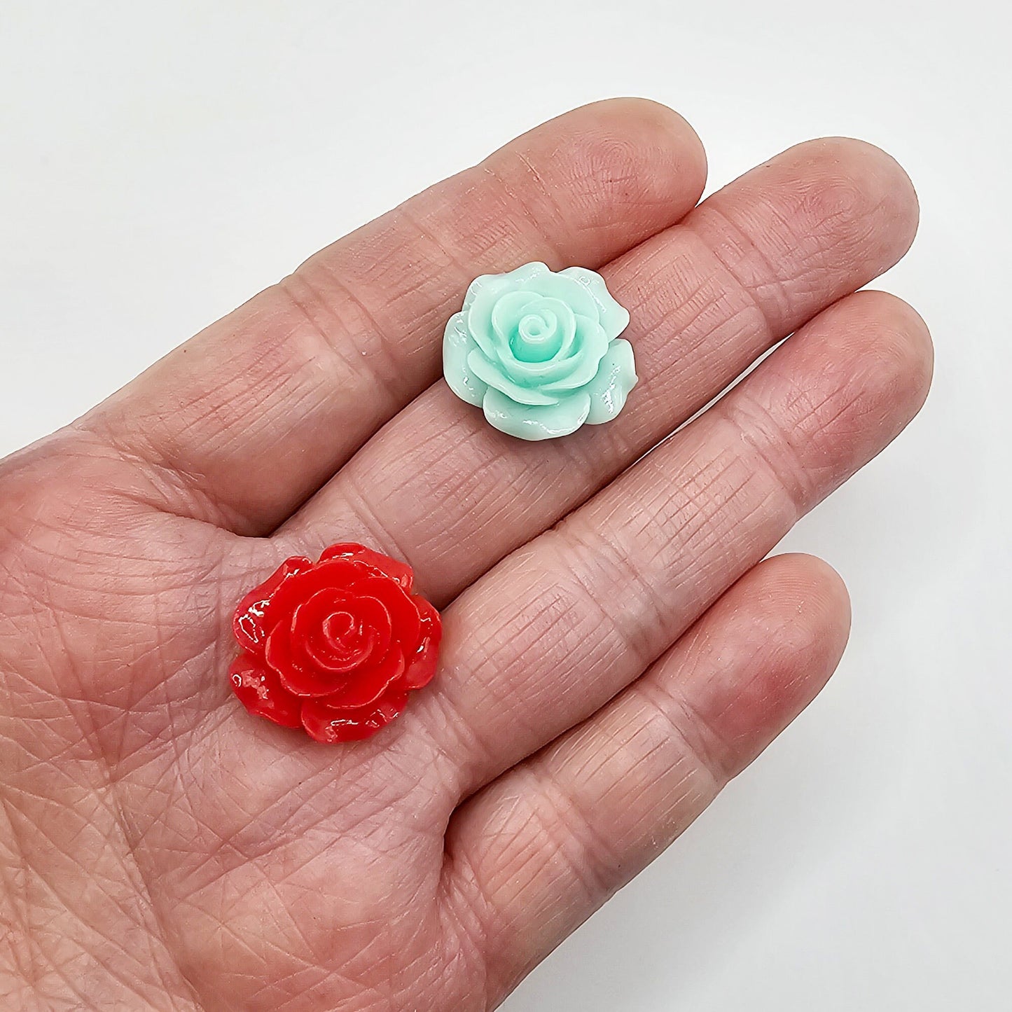 10 /30 /50 Pcs 18mm Kawaii Cabochon Resin Rose Flower Flatback Deco DIY Craft Mixed Color