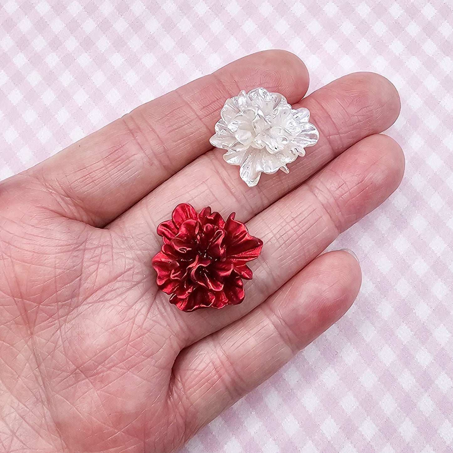 8 Pcs Kawaii Flower Resin Flatback Cabochons 26mm #CAB073