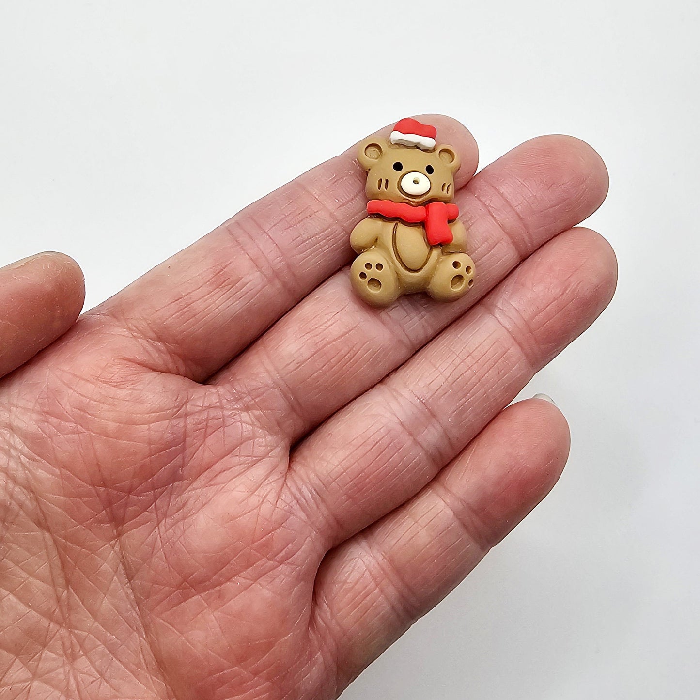 4/10/25 pcs Christmas Teddy Bear Cabochons Resin Flatback Kawaii Xmas Holiday Deco #CAB003-L