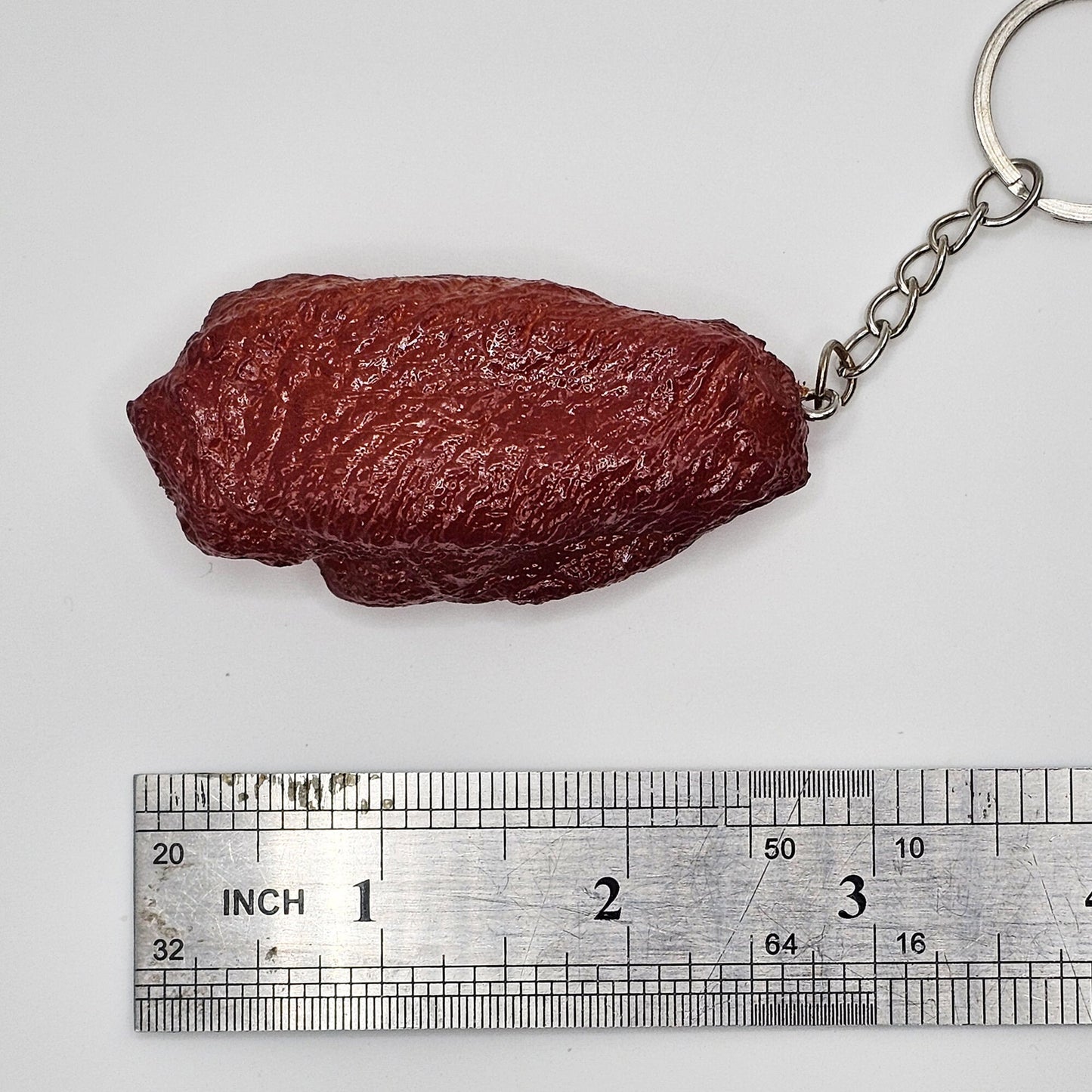Fake Imitation Artificial BBQ Chicken Wing Wingettes Flat Actual Size Charms Key Chain Keyring #KR005