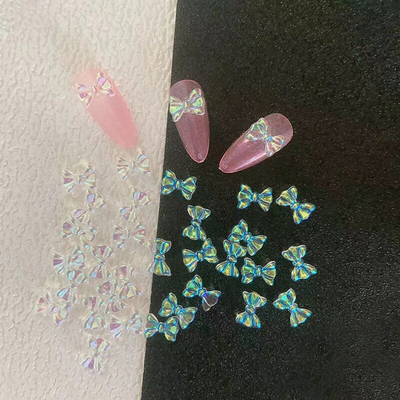 10/30/50/100 Pcs Holographic Cabochon Decorations, Aurora Mini Butterfly Nail Charms , Flatback Decals #CAB084
