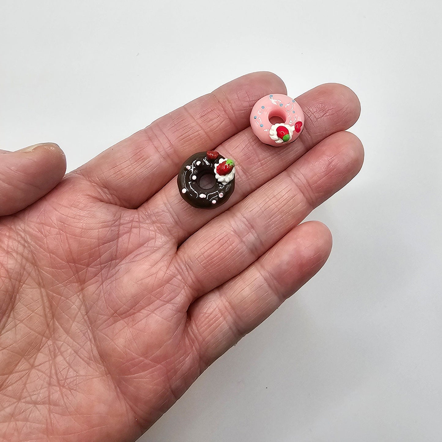 8/20 Pcs Doughnut Sprinkle Donut Fake Food Resin Flatback Charm Cabochons, Strawberry Chocolate Donut Cabochon #CAB103