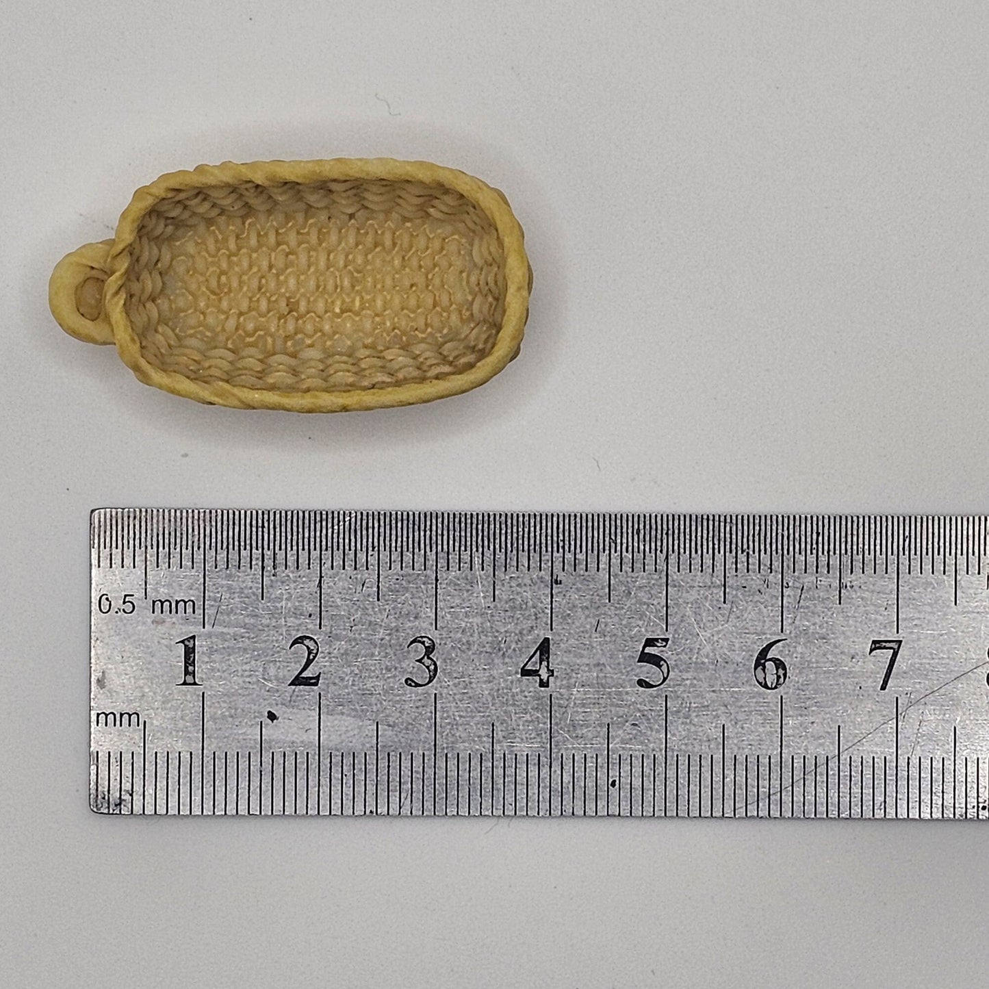 5 Pcs Miniature Dollhouse Basket Tray Flat Back Cabochons, Faux Wicker Basket Flatback Cabochon #CAB135