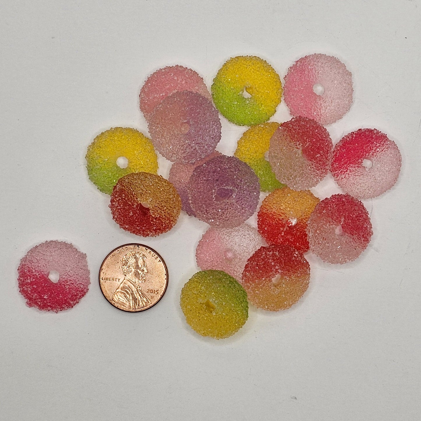 10 Pcs Assorted Translucent Sugar Candy Jelly Candy Kawaii Resin Flack Back Cabochons, #CAB140