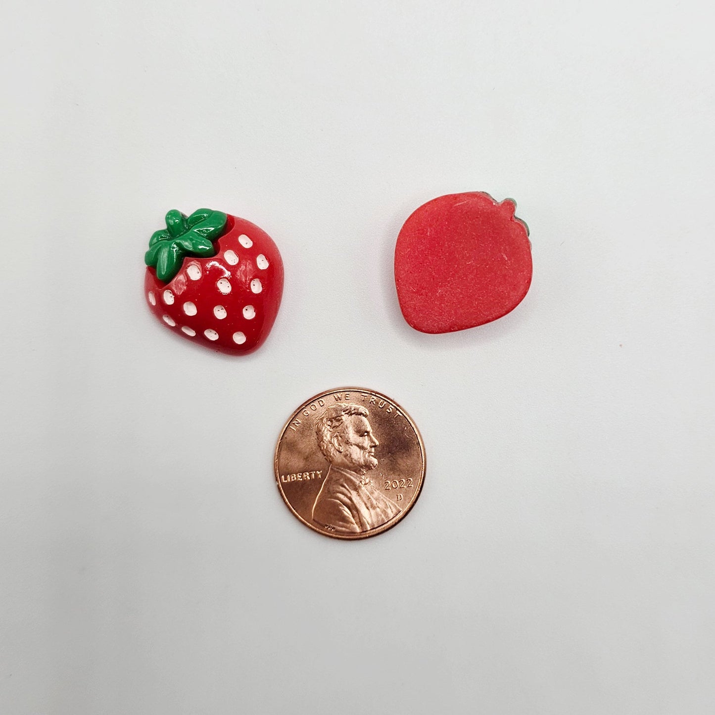 5/10/25 Pcs Red Strawberry Resin Flat Back Cabochons, Fruits Flatback Cabochon #CAB133
