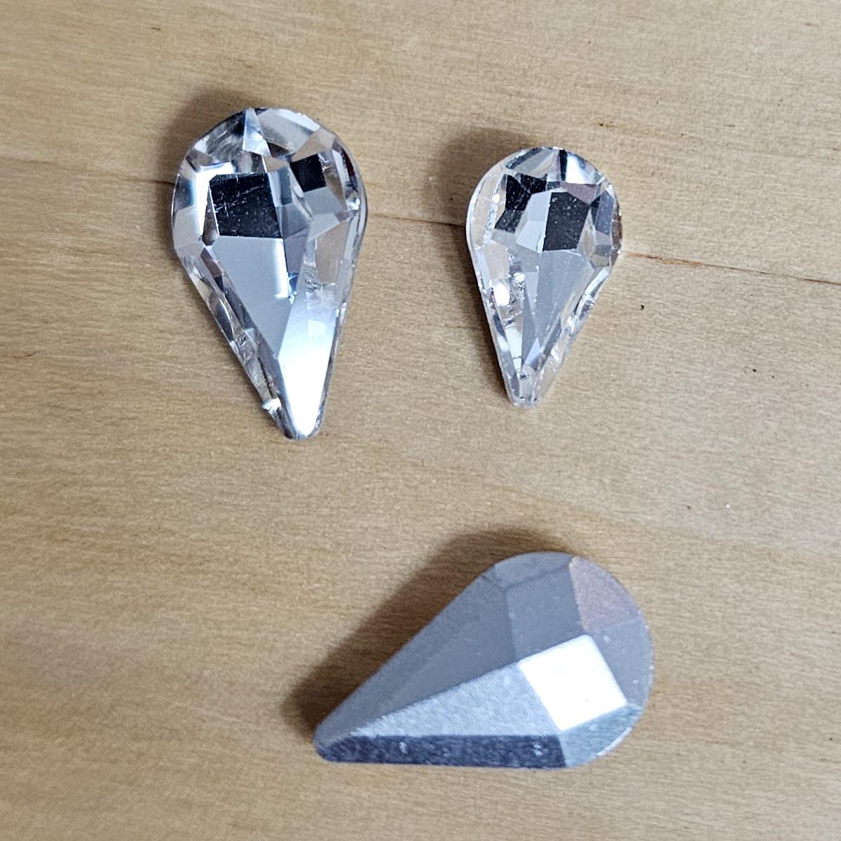 Point Pear Pointed Back Gems Jewels Crystal Clear Rhinestone 6x10mm 8x13mm