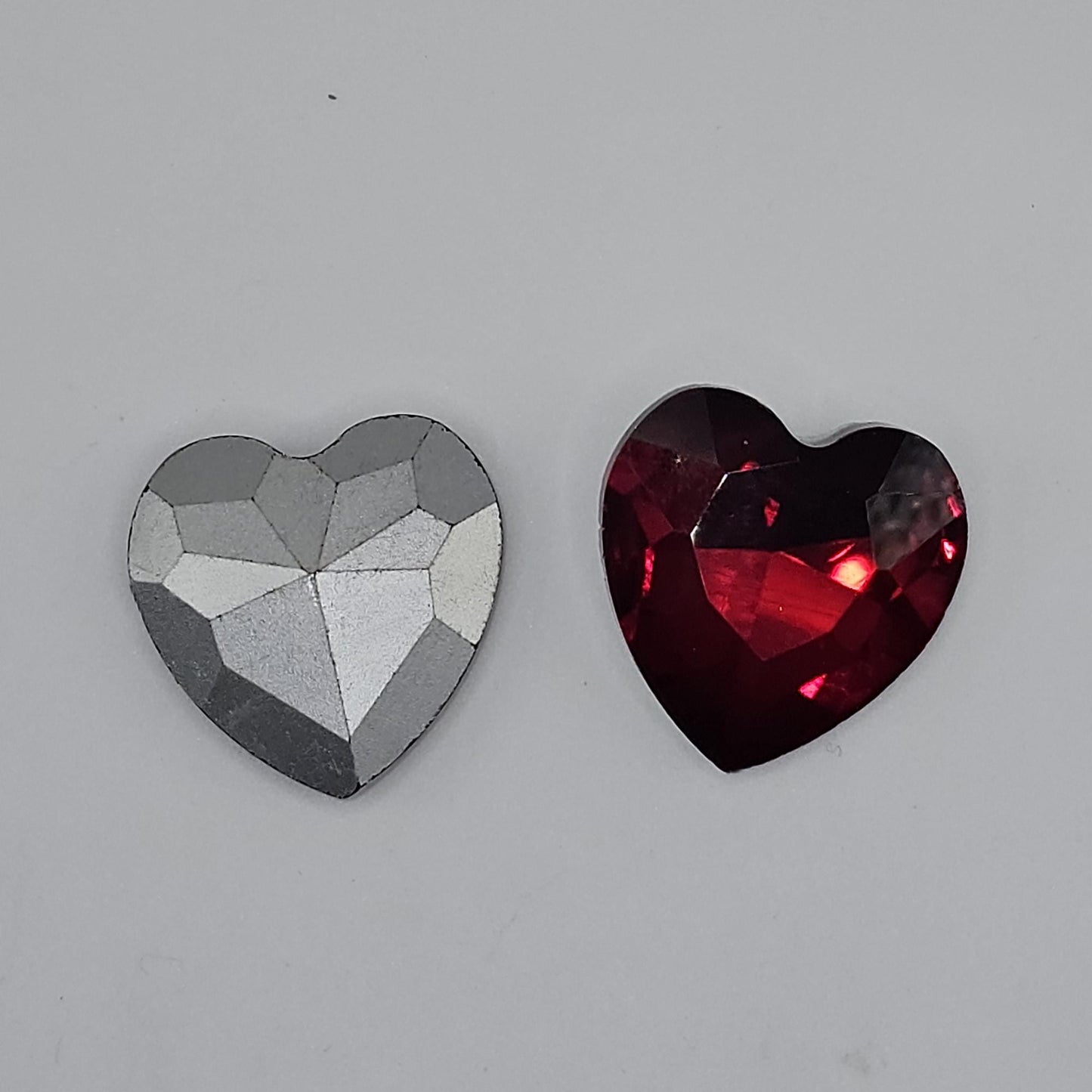 10 Pcs Heart Pointed Back Gems Jewels Dark Red Rhinestone 27mm