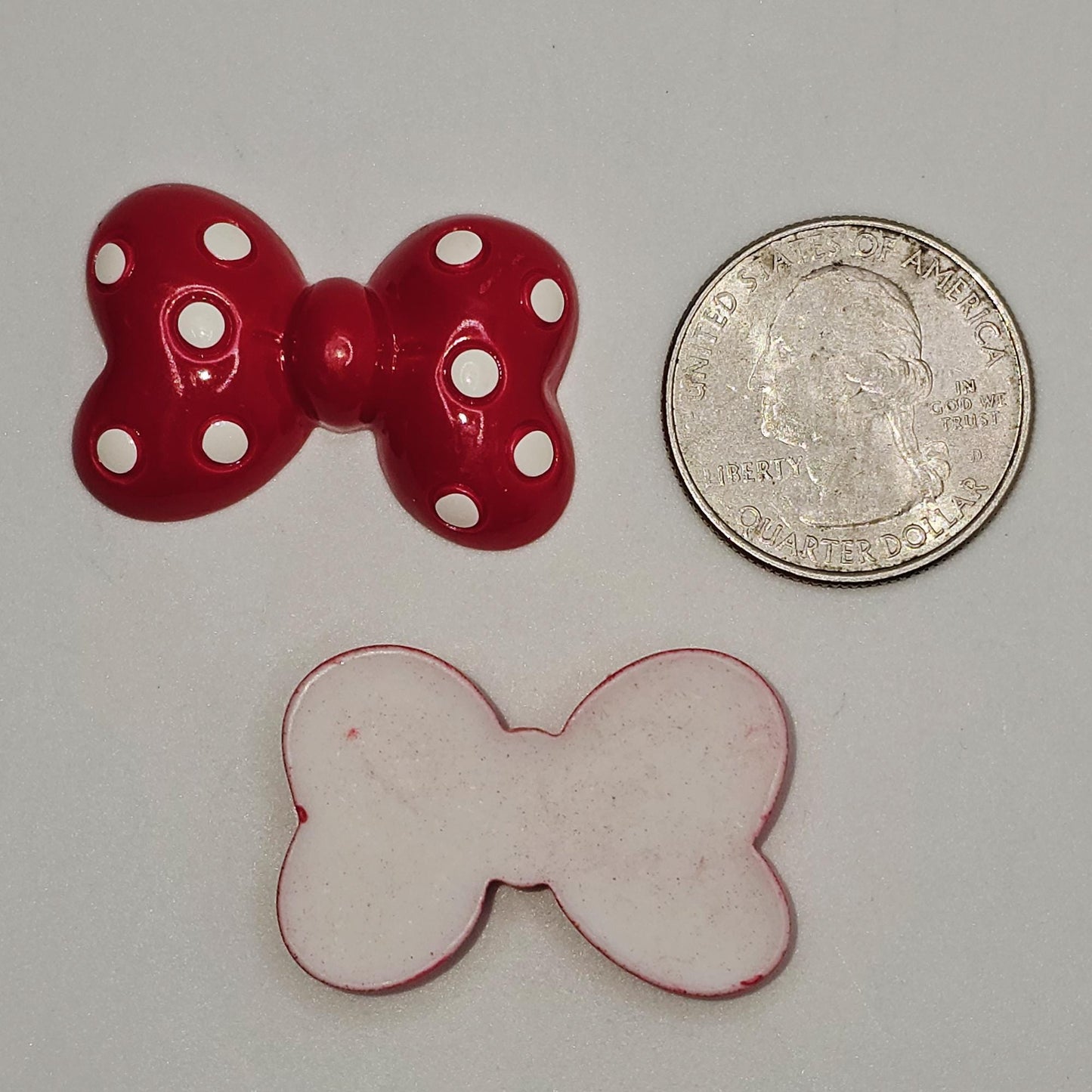 5/10/25 Pcs Polka dot Red White Bowknot Cute Bow Cabochons #CAB202