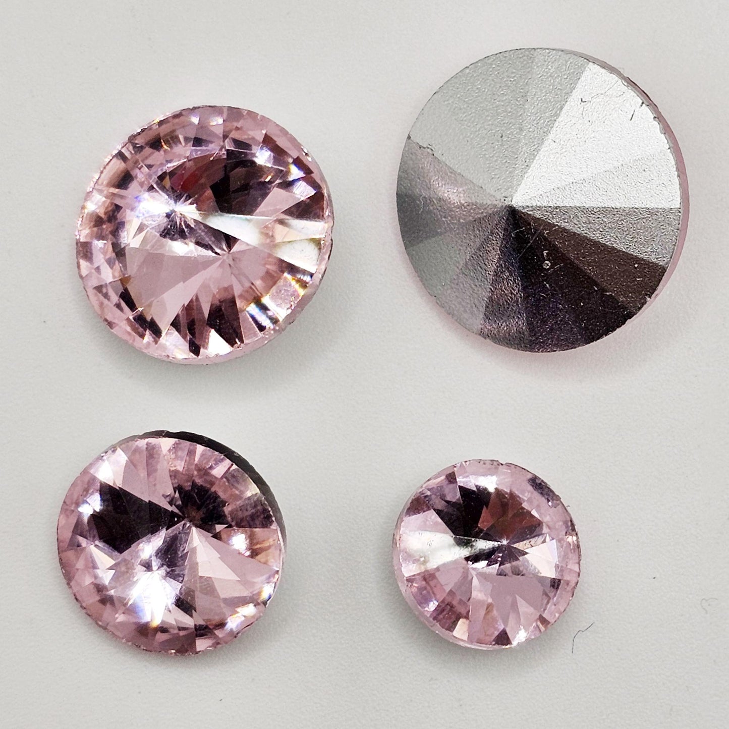 Cone Round Pointed Back Gems Jewels Pink Rhinestone 10mm 12mm 14mm 16mm