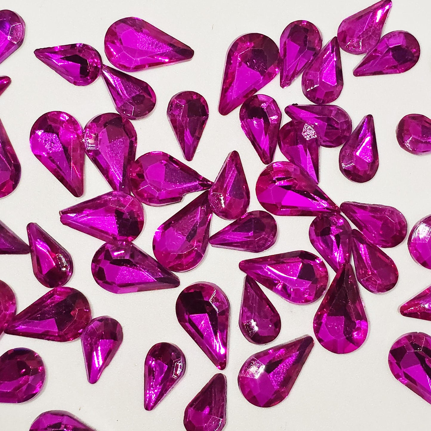 Point Pear Pointed Back Gems Jewels Hot Pink Rhinestone 6x10mm 8x13mm