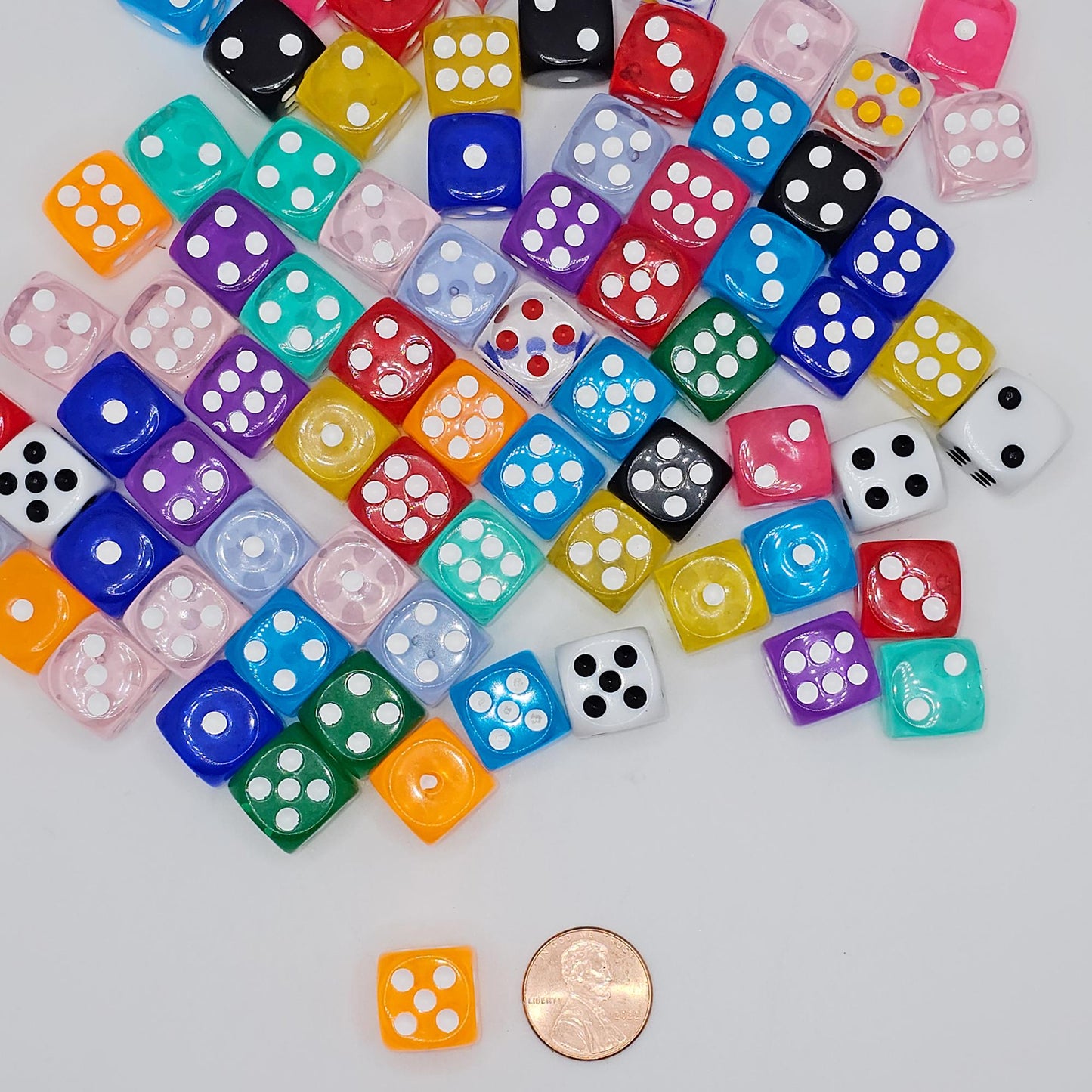 6/12/24 Pcs Multicolor Translucent Dice Beads 14mm #CAB207
