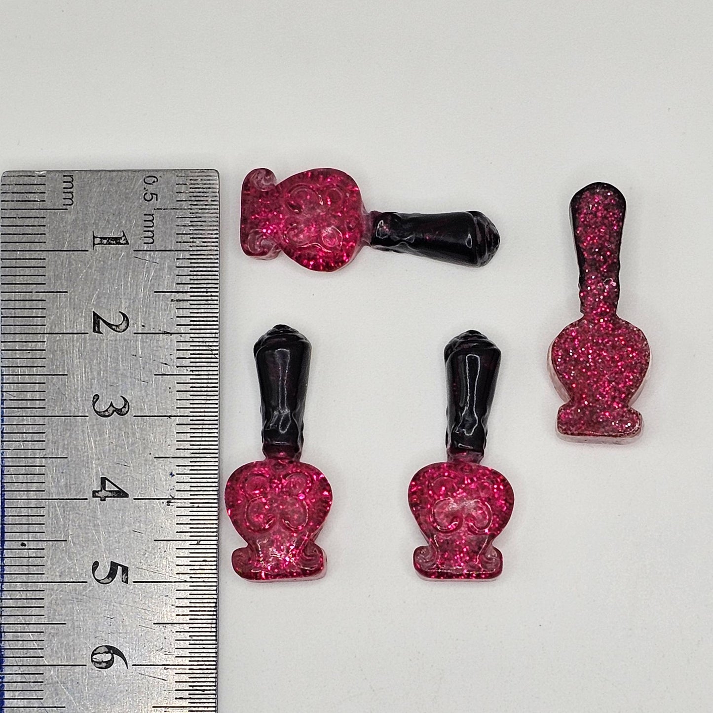 5/10/25 Pcs Glitter Nail Polish Resin Flat Back Cabochons , Flatback Cabochon #CAB170
