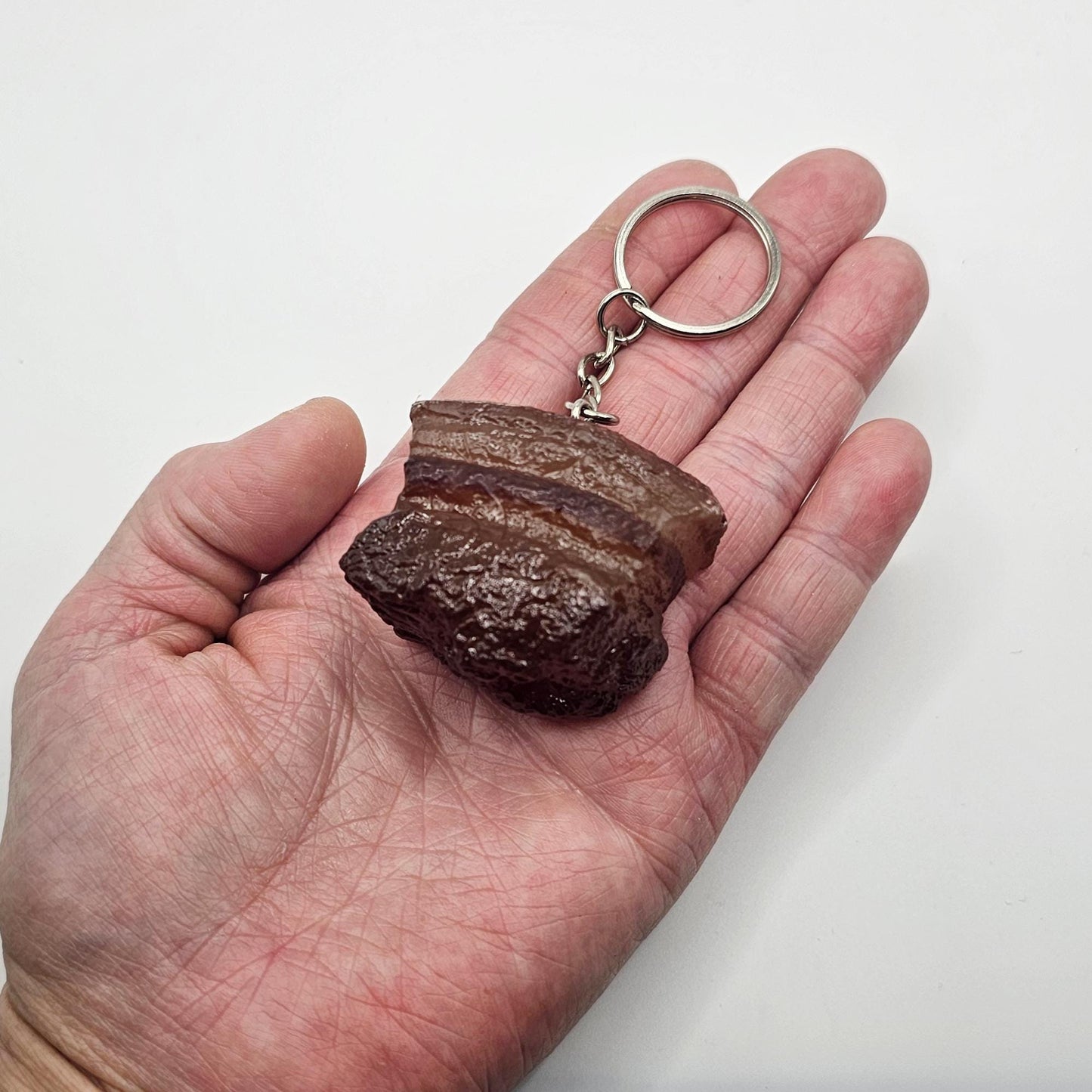 Fake Imitation Artificial Hot Dog, Pork Belly, Pork Rib Realistic Size Charms Key Chain Keyring