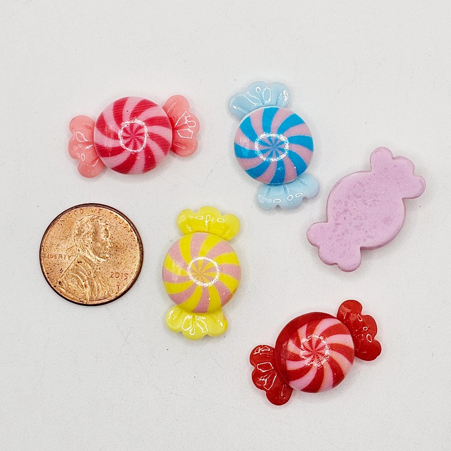 10/30 Pcs Swirl Peppermint Candy Cabochon Resin Flatback Cabochons #CAB182