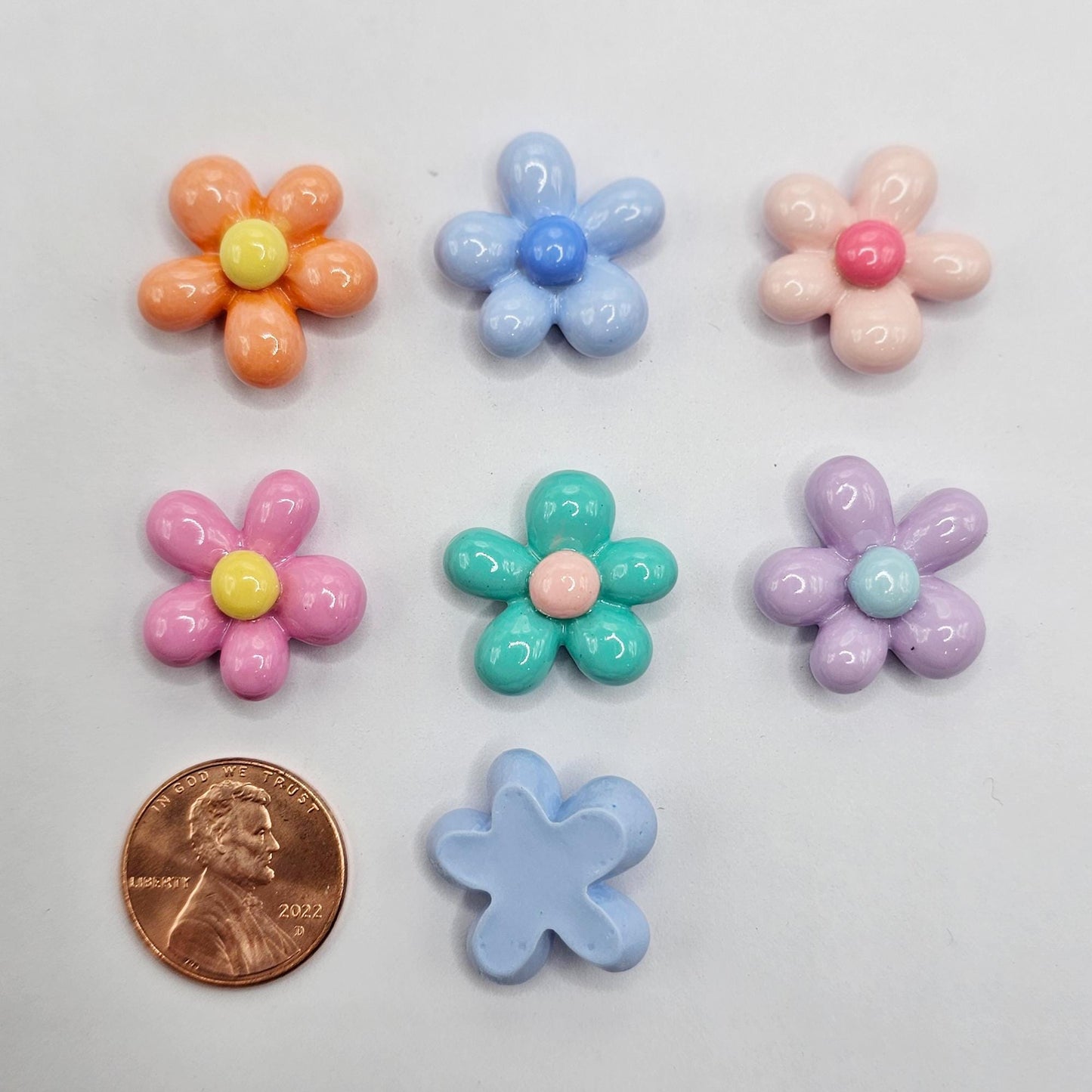 10/30/50 Pcs Candy Color Flower Resin Flatback Cabochons #CAB195