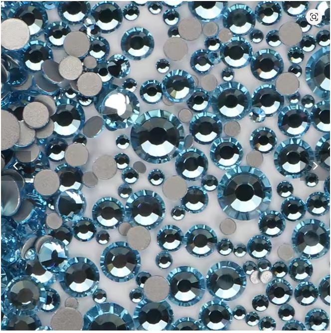 Bulk Flatback Resin Acrylic Rhinestones Non-Hotfix Light Blue 2mm 3mm 4mm 5mm 6mm