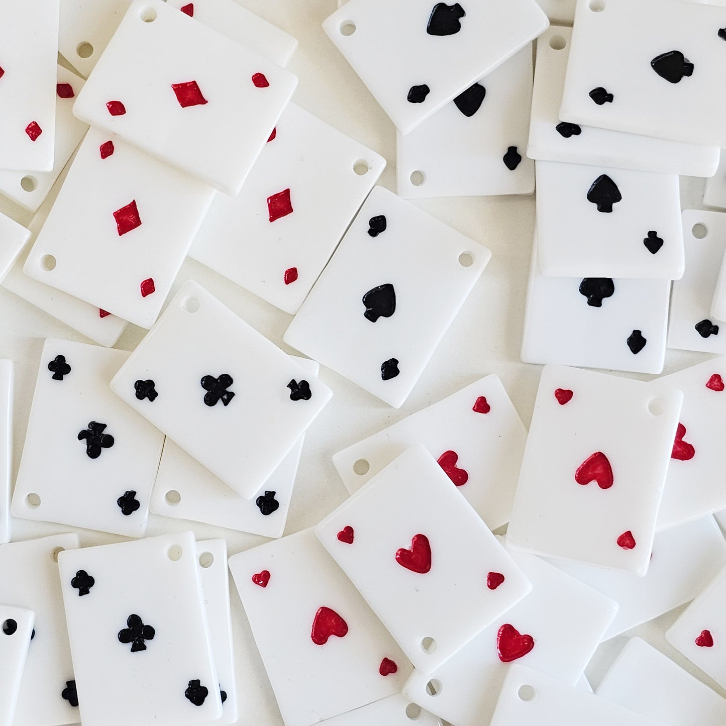 10 Pcs Ace Play Card Casino Game Cabochon Charm, Play Card Resin Flatback with Holes Cabochons Charms  #CM110