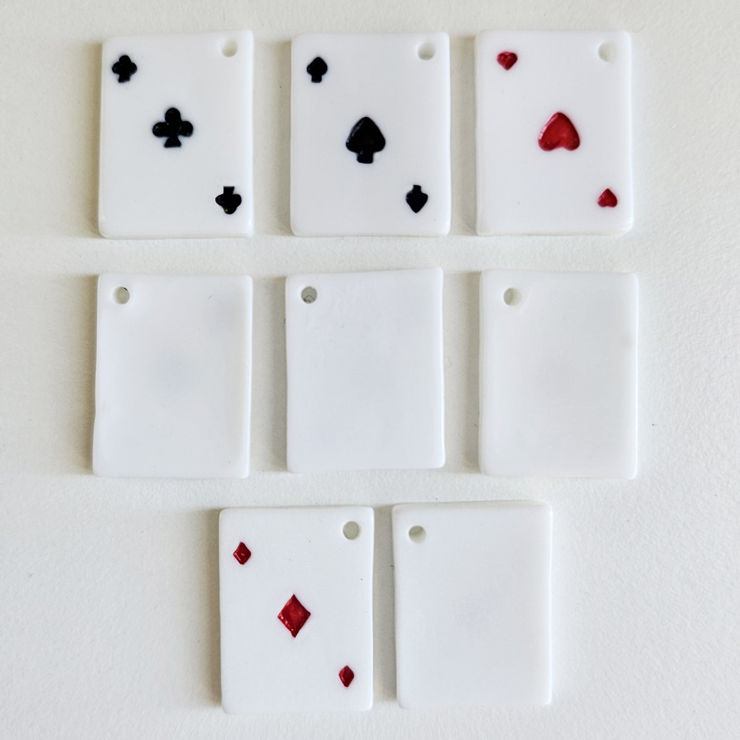 10 Pcs Ace Play Card Casino Game Cabochon Charm, Play Card Resin Flatback with Holes Cabochons Charms  #CM110