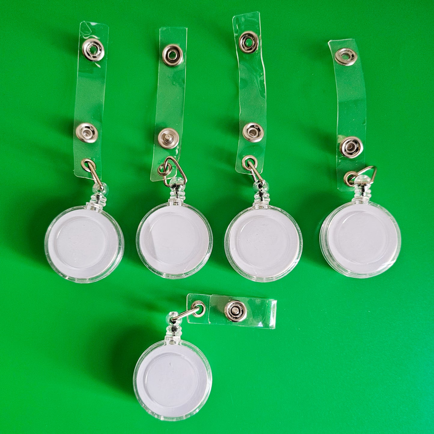 Bling Rhinestones Badge Reel Belt Clip Retractable ID Holders