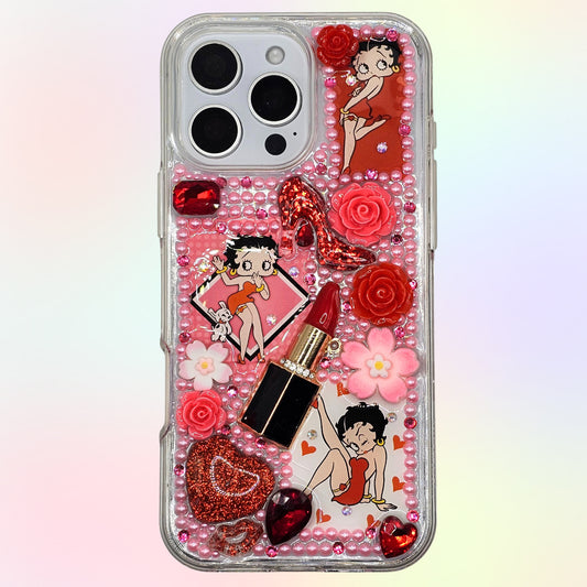 Betty Boop 3D Bling Rhinestone Handmade Phone Case