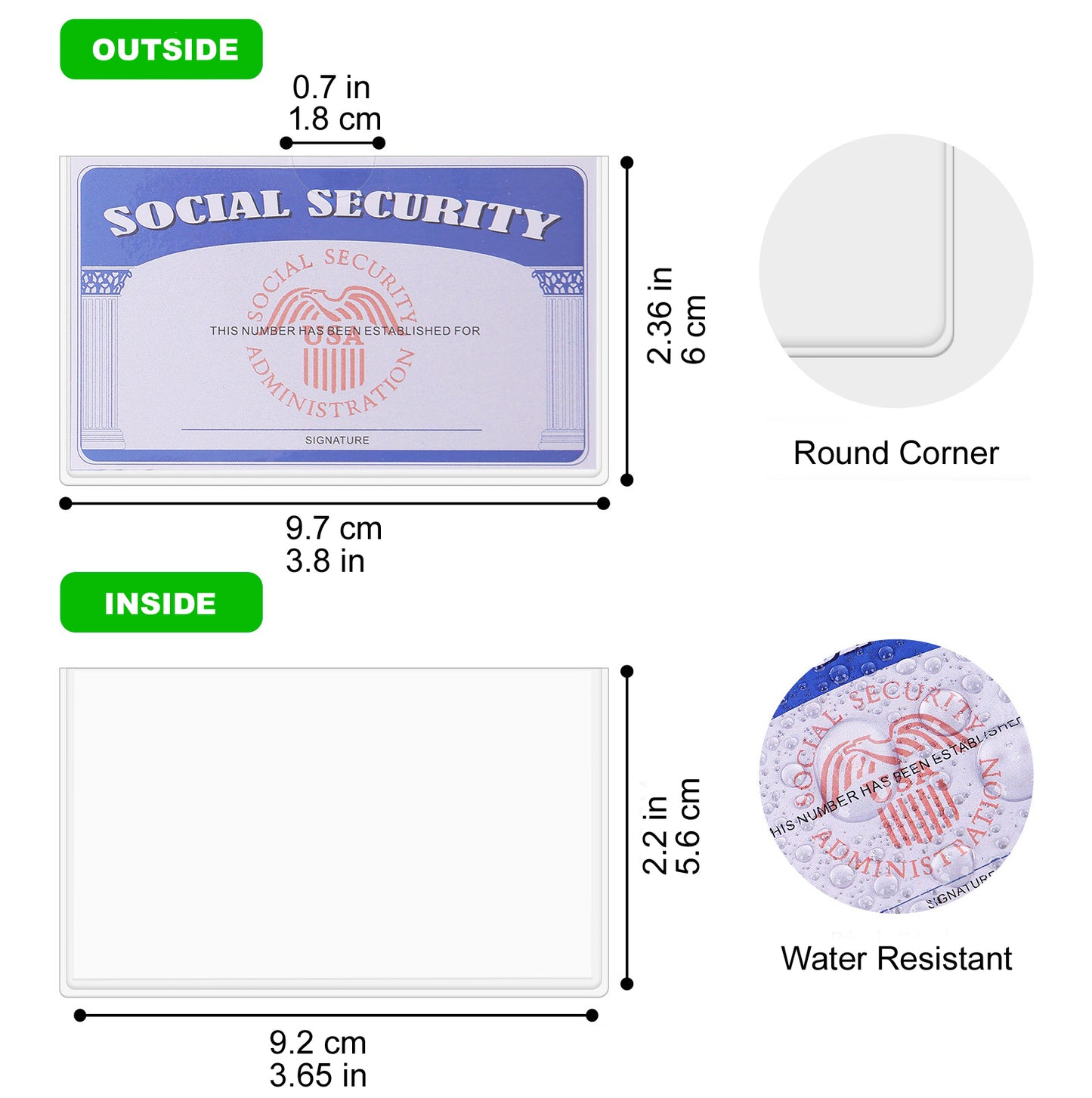 10 Pack Social Security Cards/Medicare/Credit Card/ID Card Holder Storage ,Ultra Clear & Durable Water Resistant