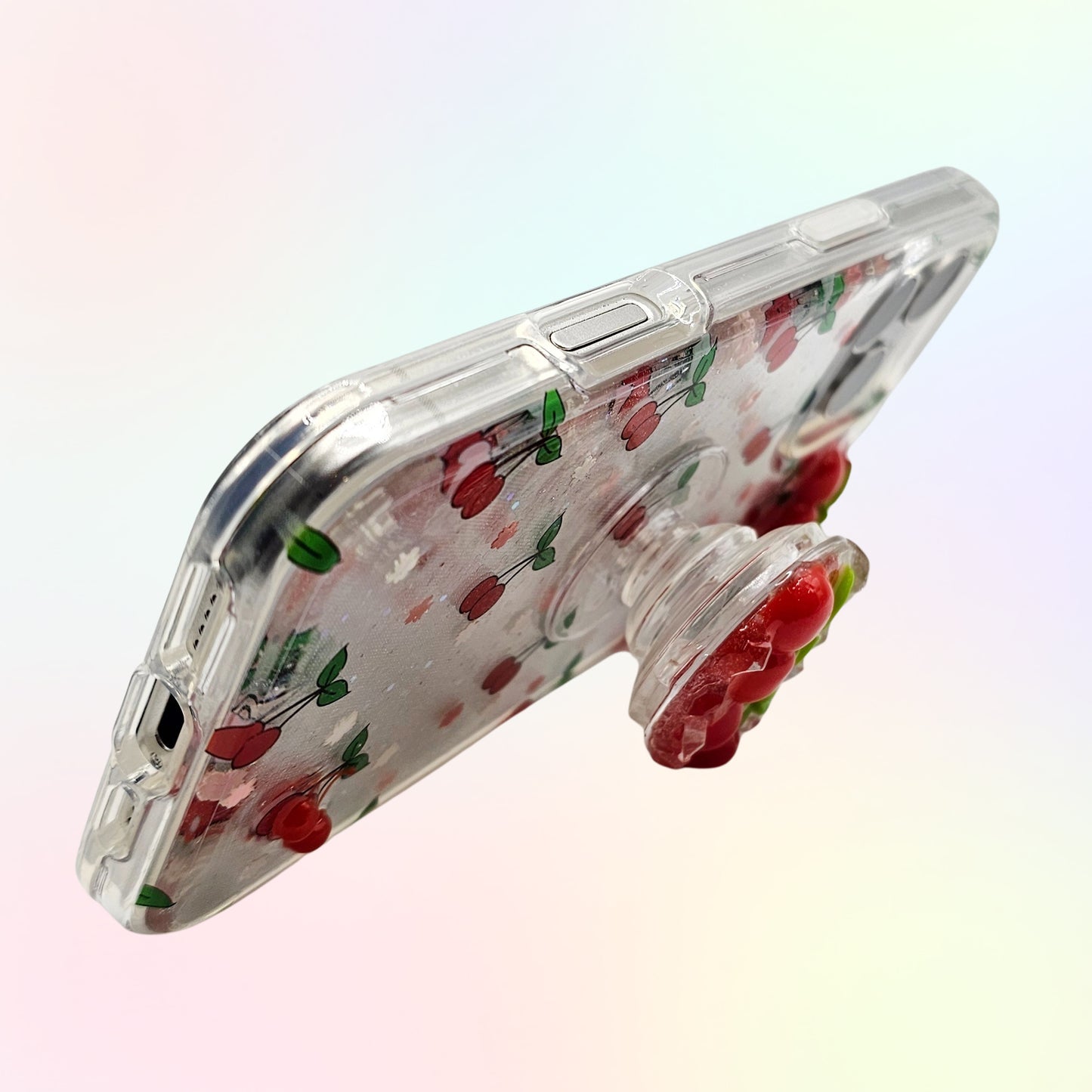 Cherry 3D Bling Rhinestone Handmade Phone Case with Grip