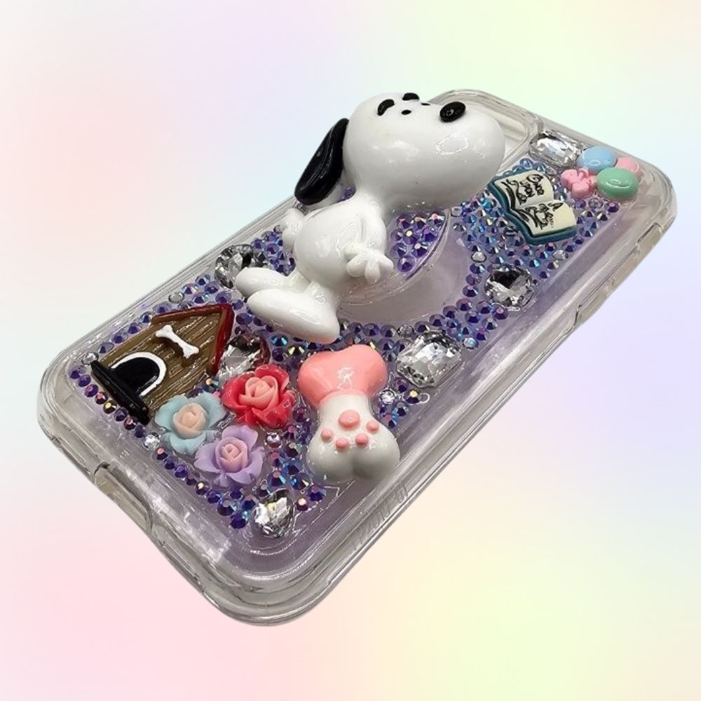 Peanuts 3D Bling Rhinestone Handmade Phone Case with Grip