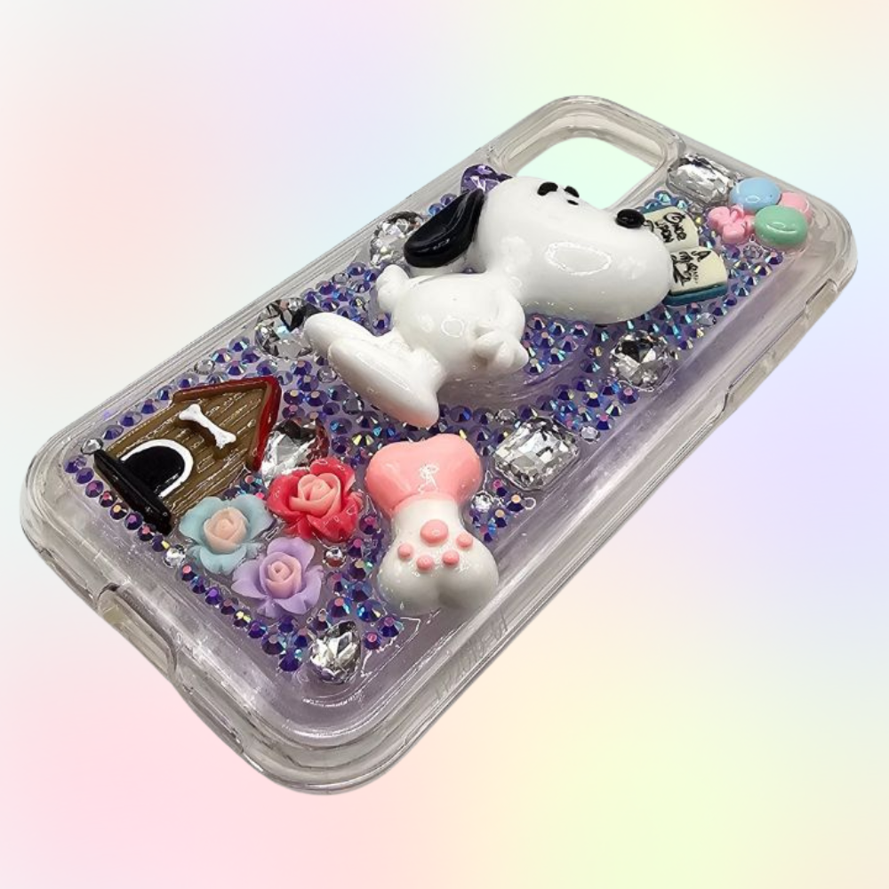 Peanuts 3D Bling Rhinestone Handmade Phone Case with Grip