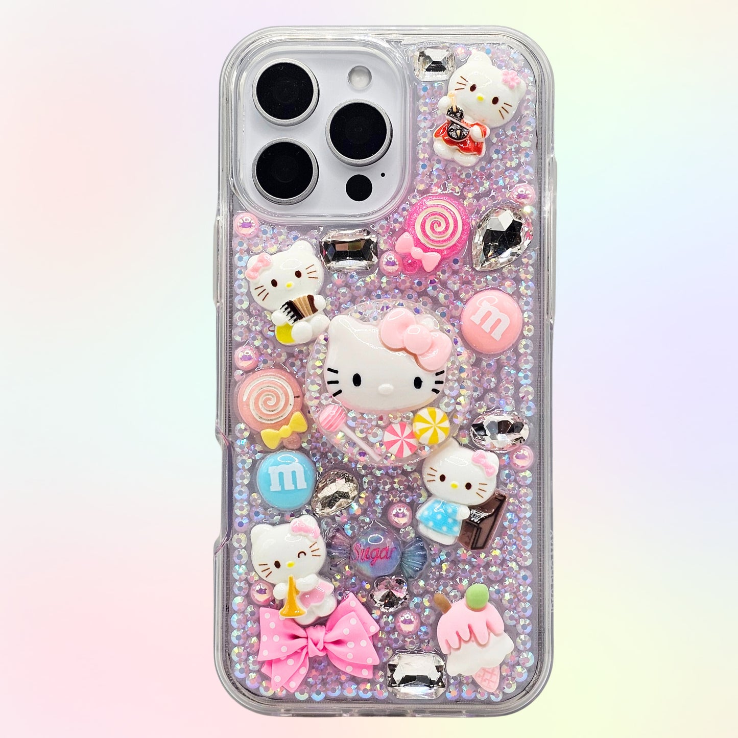 Kitty 3D Bling Rhinestone Handmade Phone Case with Grip
