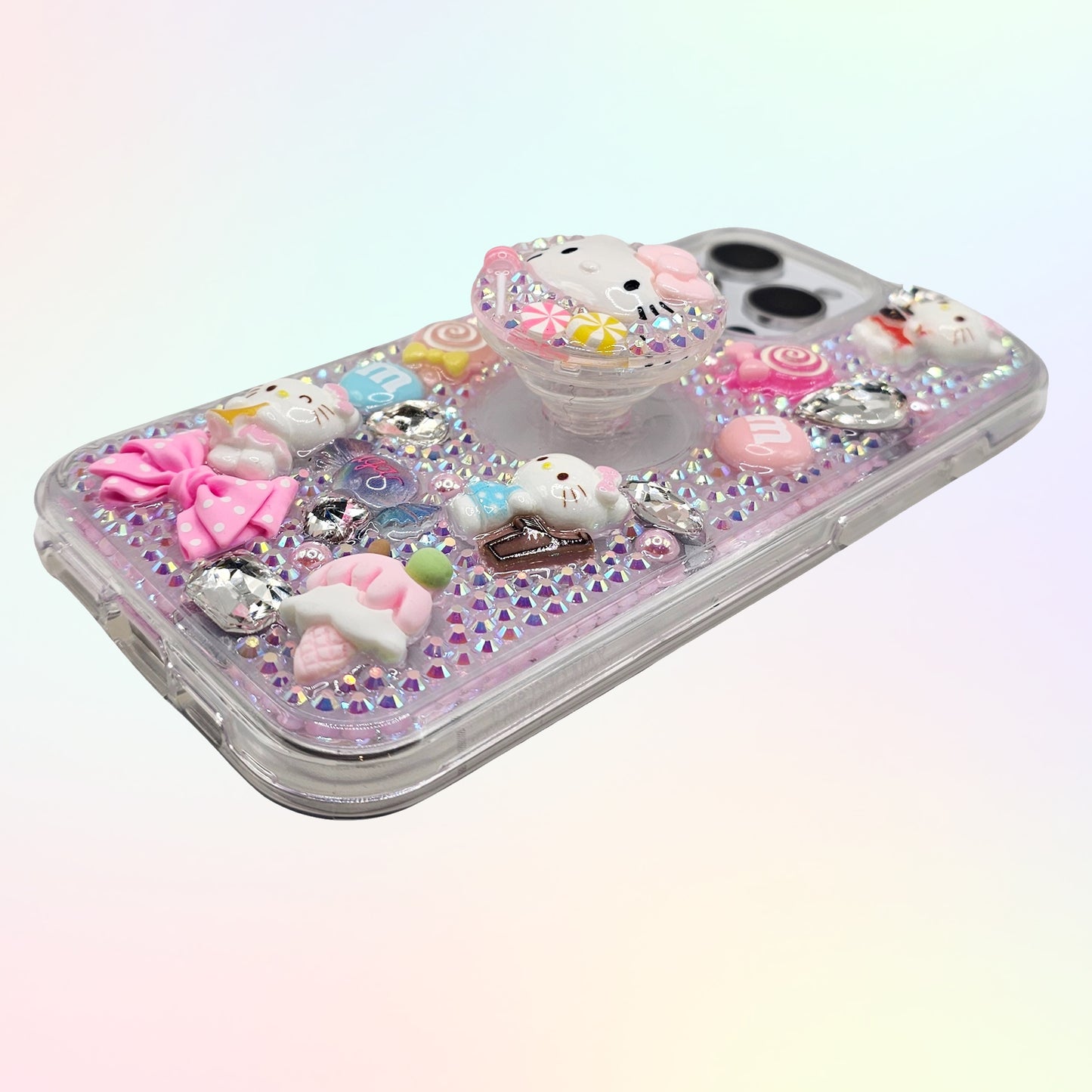 Kitty 3D Bling Rhinestone Handmade Phone Case with Grip