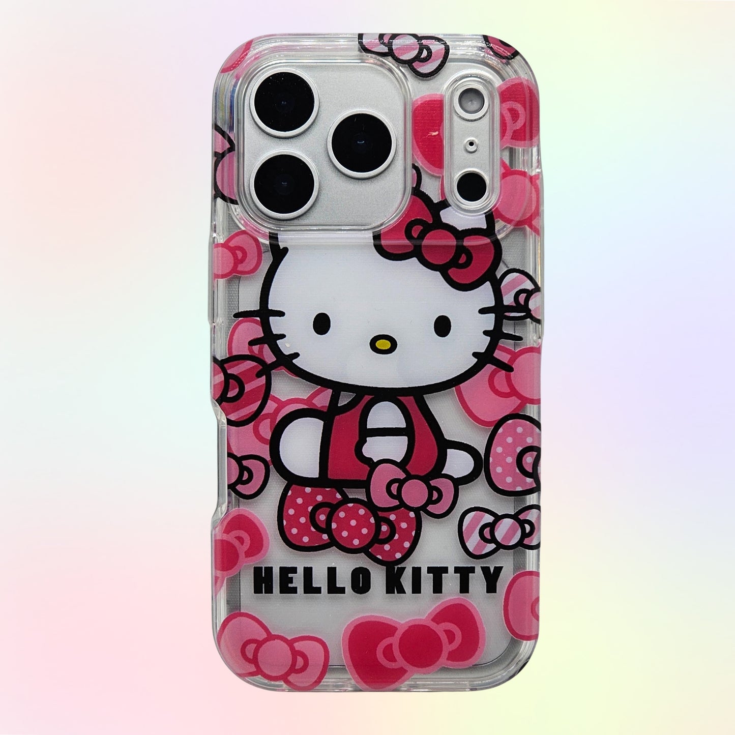 Clear Transparent Durable Protective Cover with Kitty UV Print Phone Case