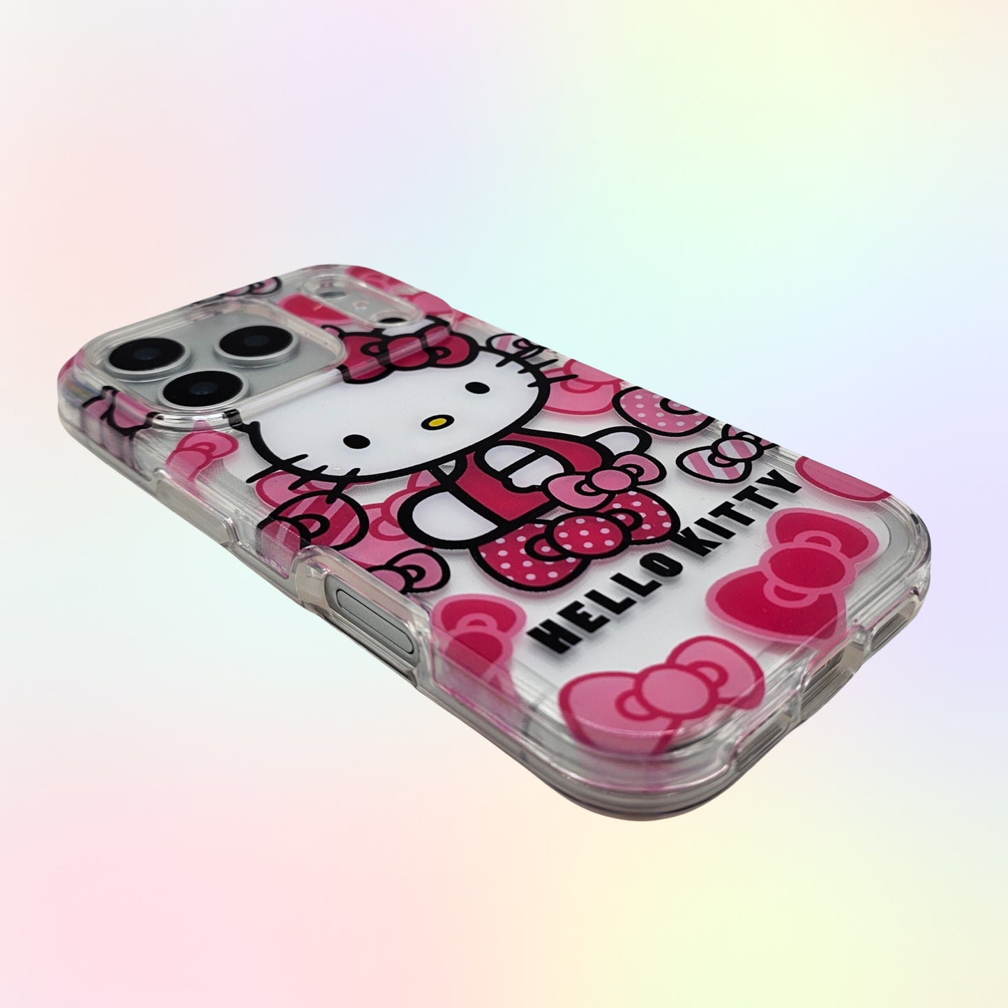 Clear Transparent Durable Protective Cover with Kitty UV Print Phone Case