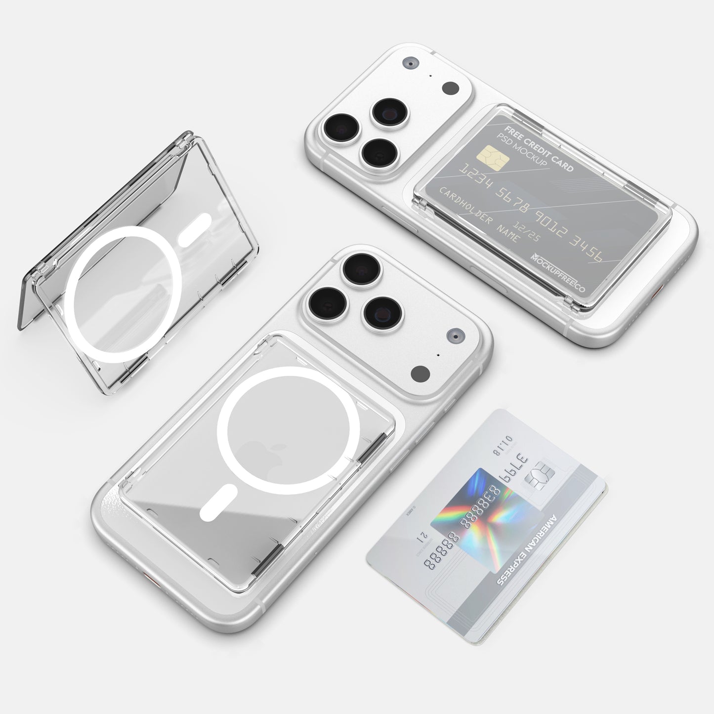 Transparent Magnetic Flip Photo Card Holder – Compatible with iPhone and Samsung Galaxy