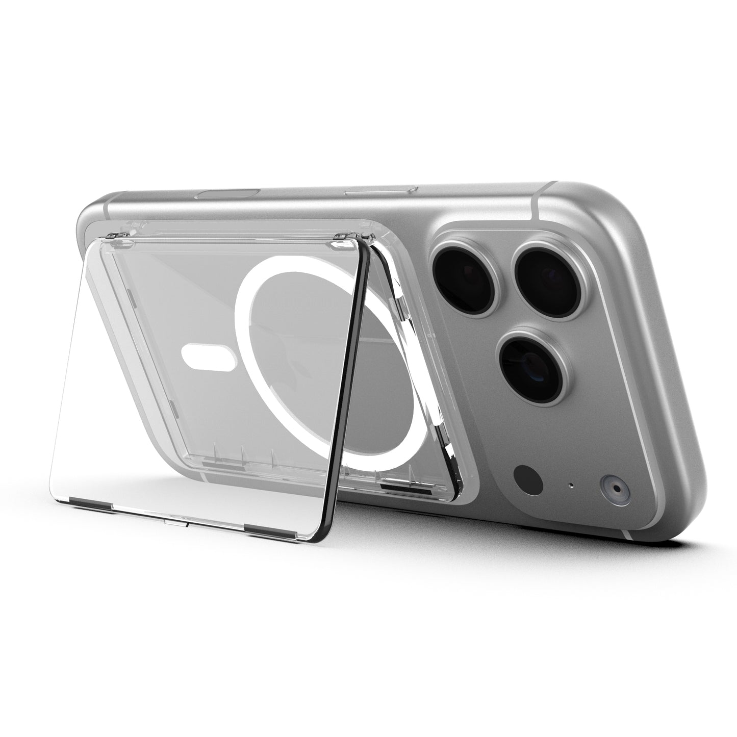 Transparent Magnetic Flip Photo Card Holder – Compatible with iPhone and Samsung Galaxy