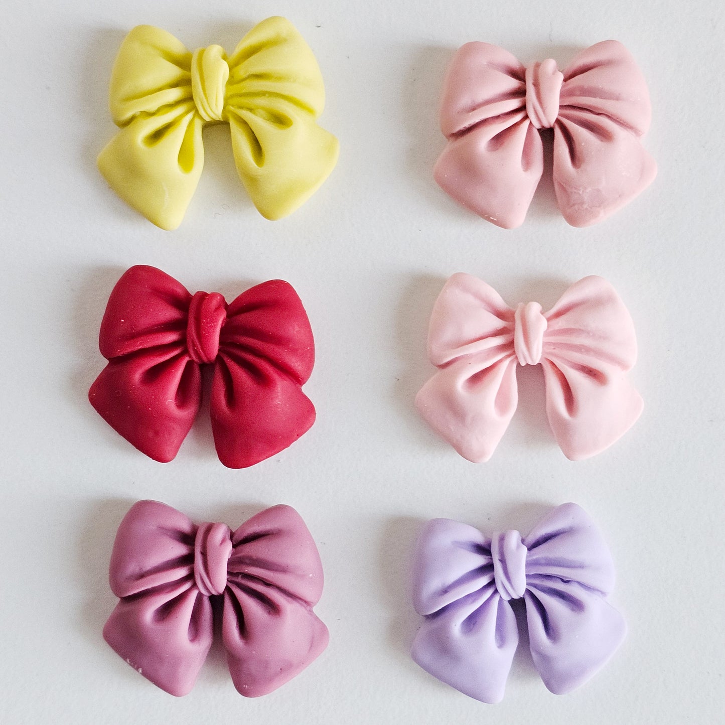 10 Pcs Matte Finished Bow Embellishments Resin Flat Back Cabochon #CAB148