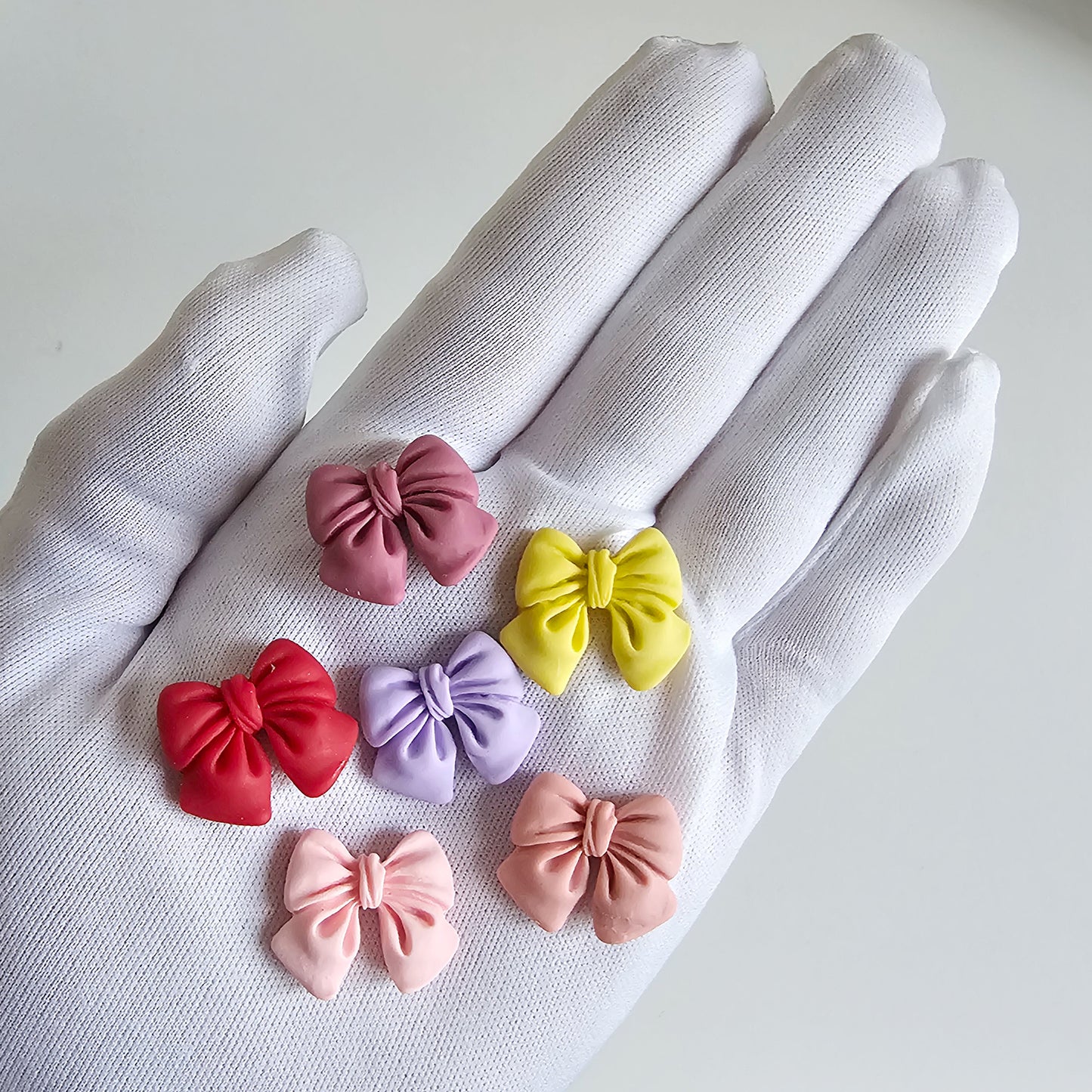 10 Pcs Matte Finished Bow Embellishments Resin Flat Back Cabochon #CAB148