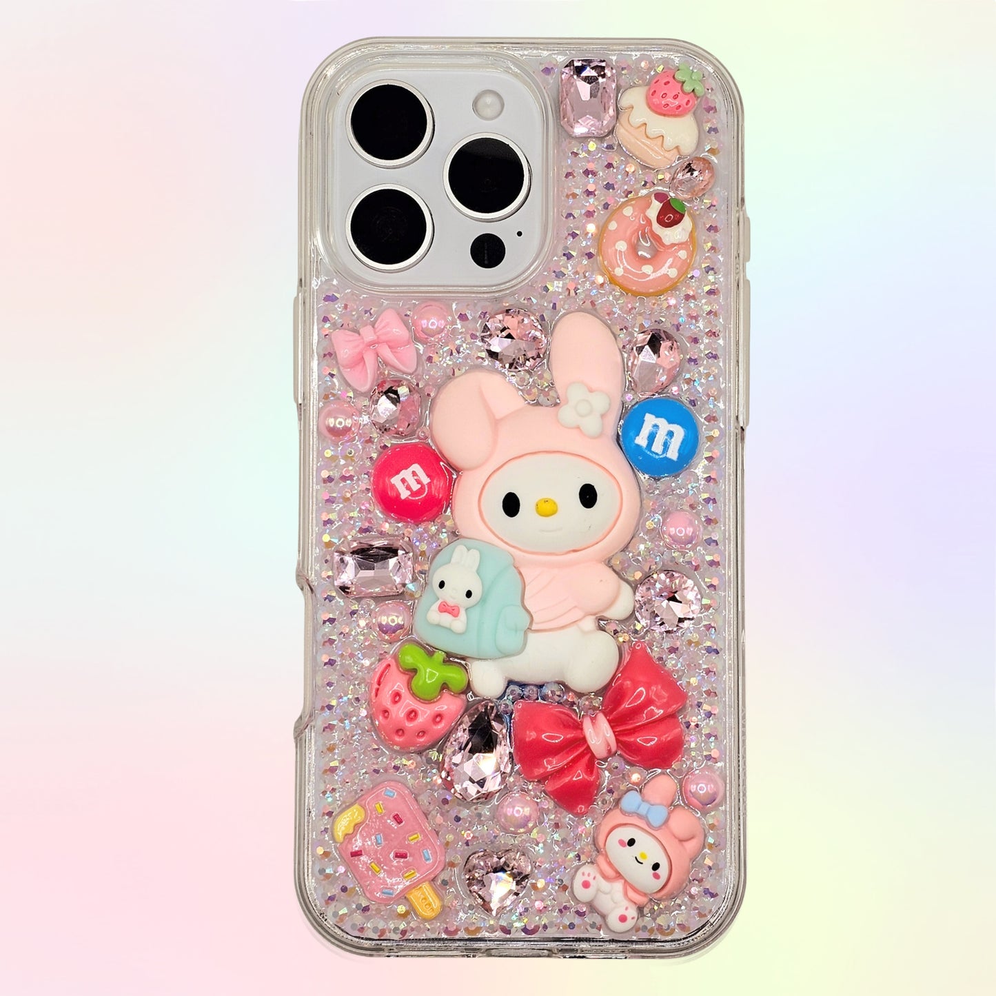 White Rabbit 3D Bling Rhinestone Handmade Phone Case