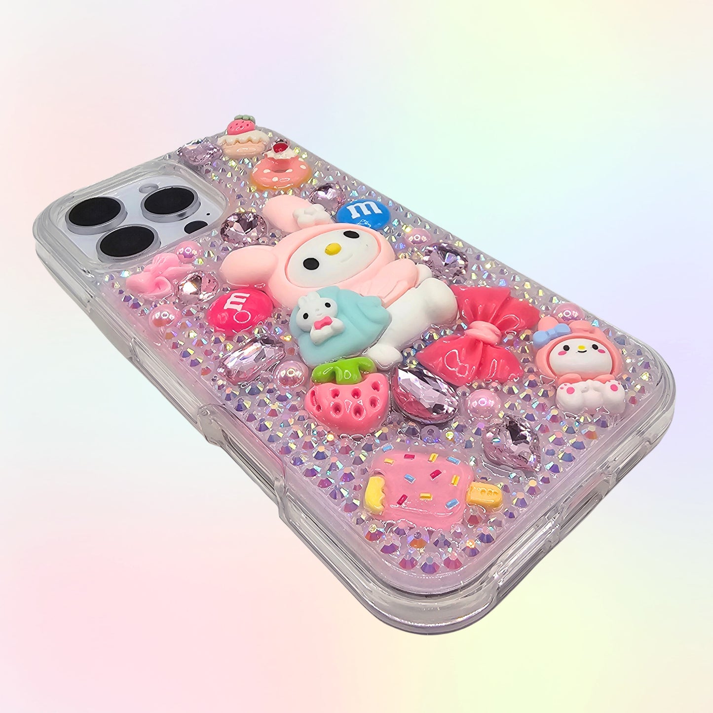 White Rabbit 3D Bling Rhinestone Handmade Phone Case